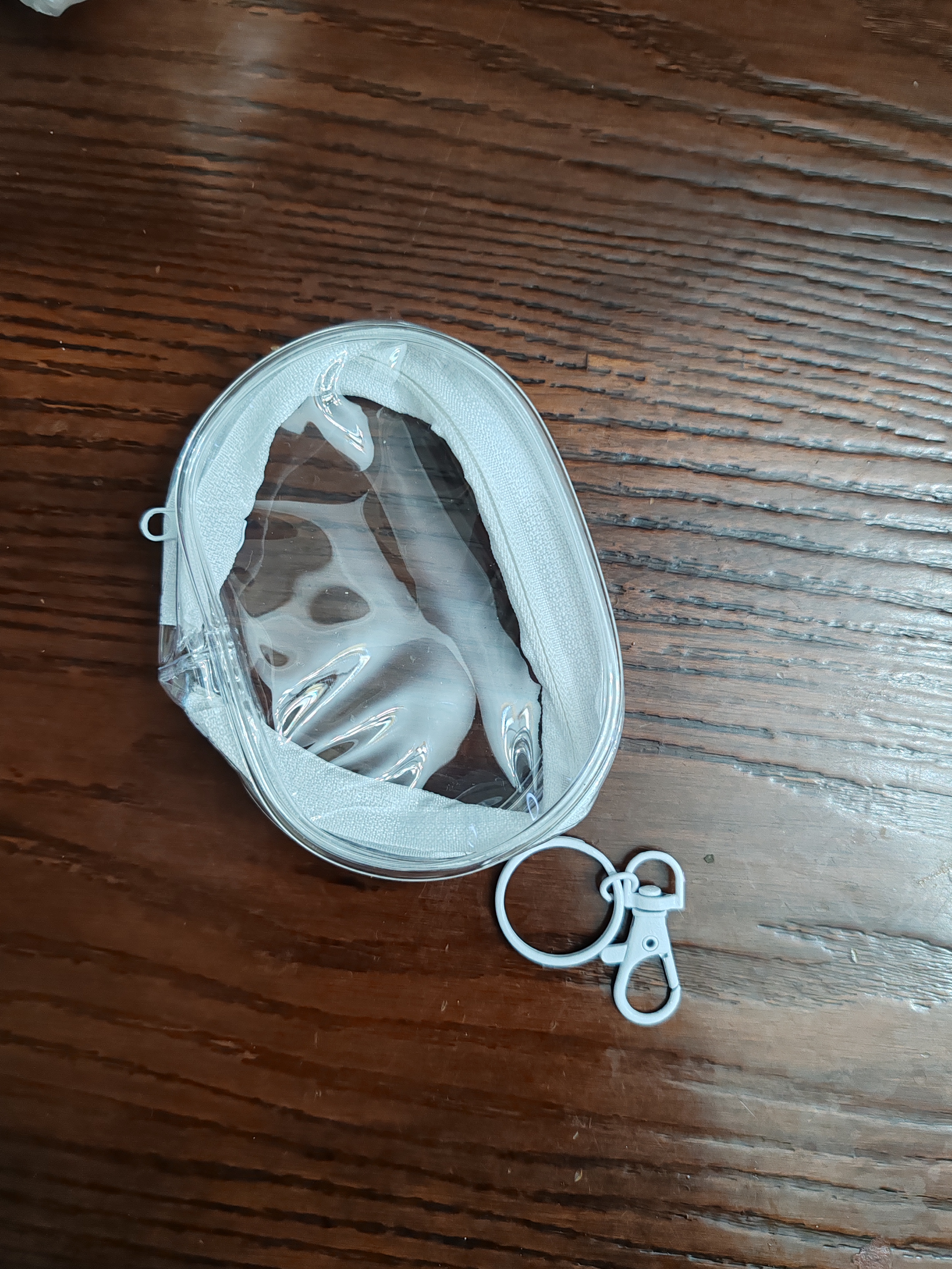 现货数据线充电器收纳透明便携迷你随身外出耳机收纳盒充电整理包 白色（含挂钩） 实拍图