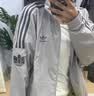 adidas双11主推 通勤百搭休闲运动夹克外套男女秋阿迪达斯三叶草 浅灰 (推荐选大一码)   XL 实拍图