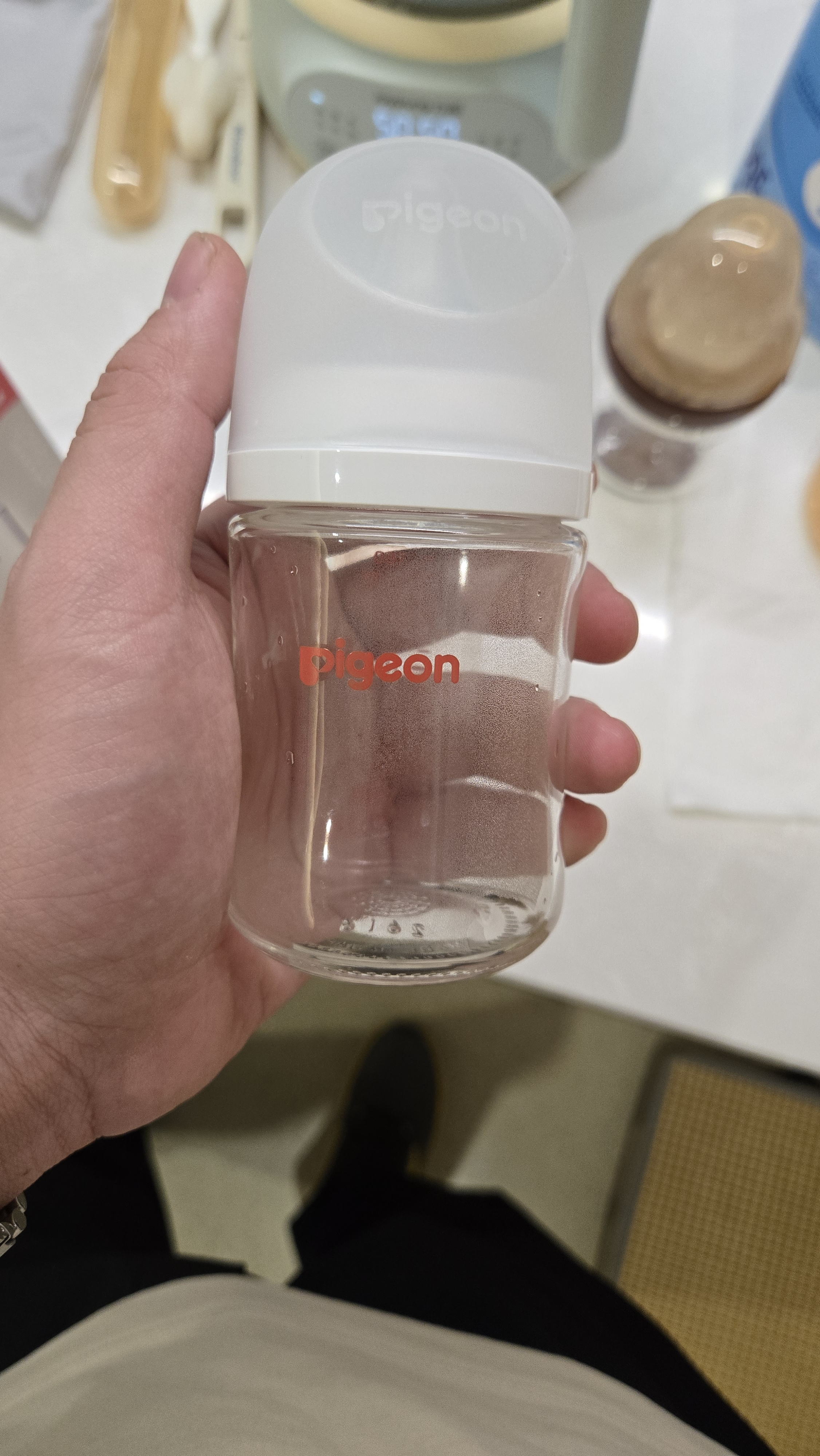 贝亲（Pigeon）新生儿 防胀气宽口径玻璃奶瓶160ml SS号奶嘴 0个月+ AA260 实拍图
