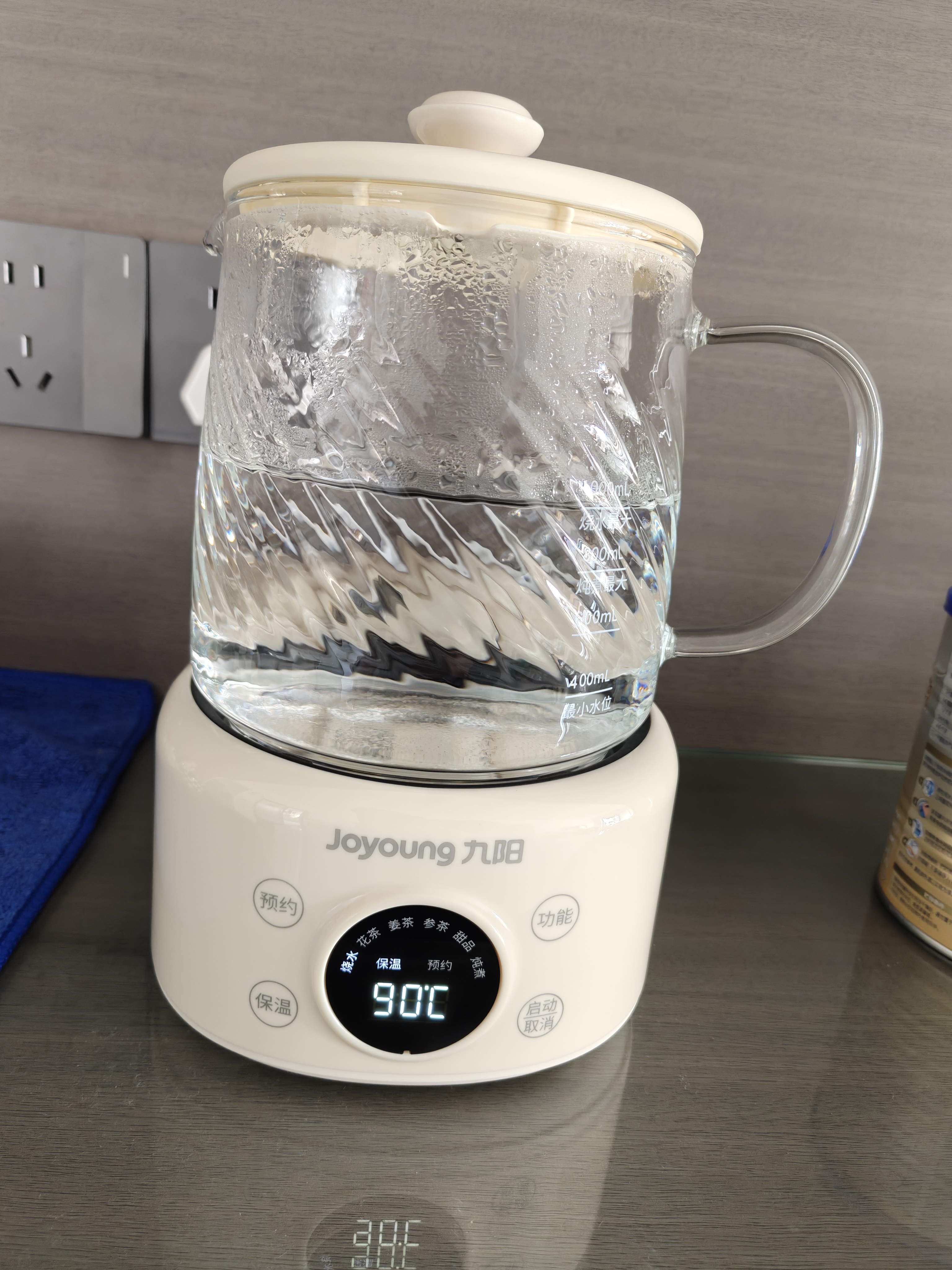 九阳（Joyoung）养生壶家用全玻璃煮茶器轻音炖煮办公室0金属0胶水冲奶800W大功率烧水壶恒温壶WY-PR2105（1L） 实拍图