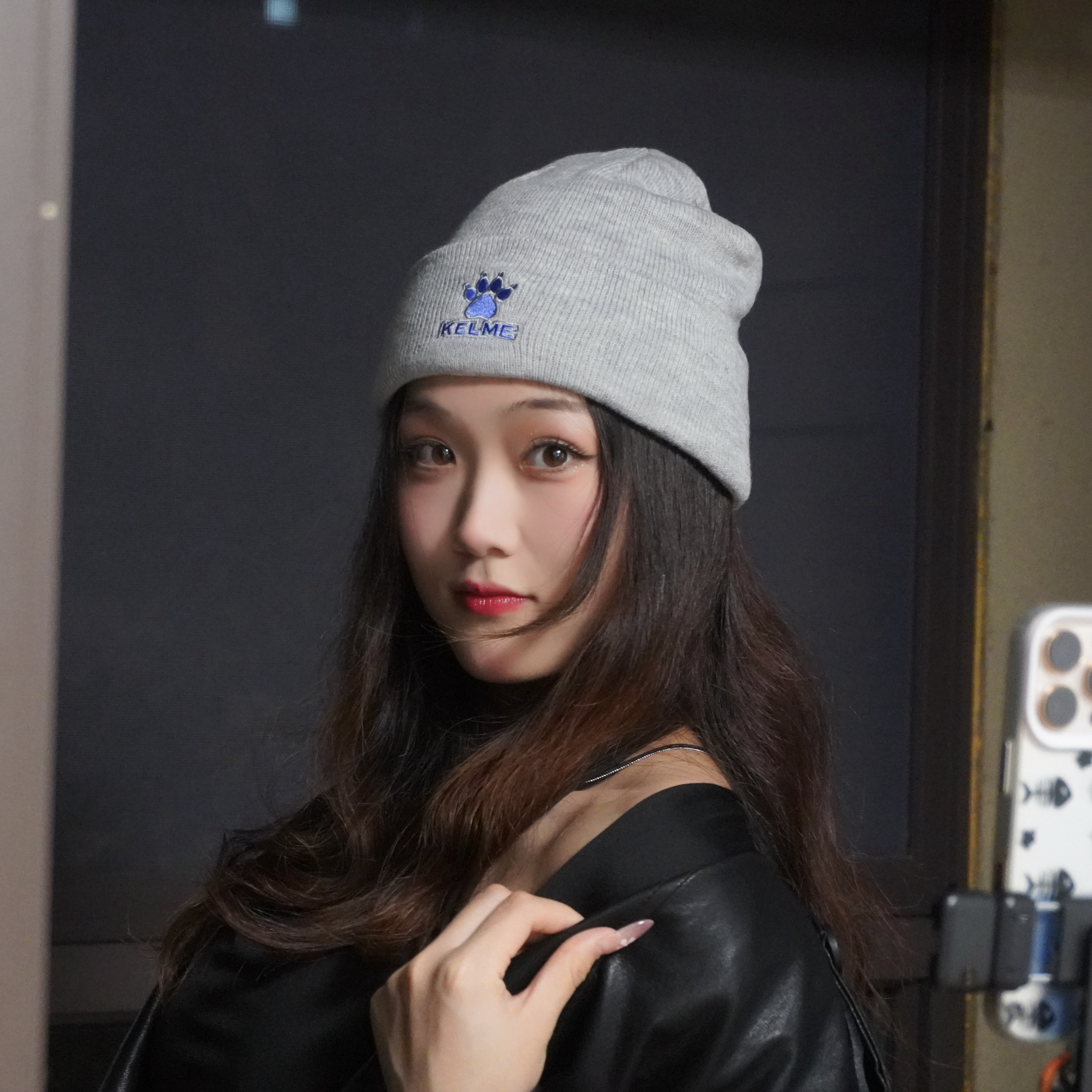 卡尔美（KELME）帽子男女秋冬季保暖户外滑雪毛线帽冷帽针织帽骑行防寒运动护耳帽 实拍图