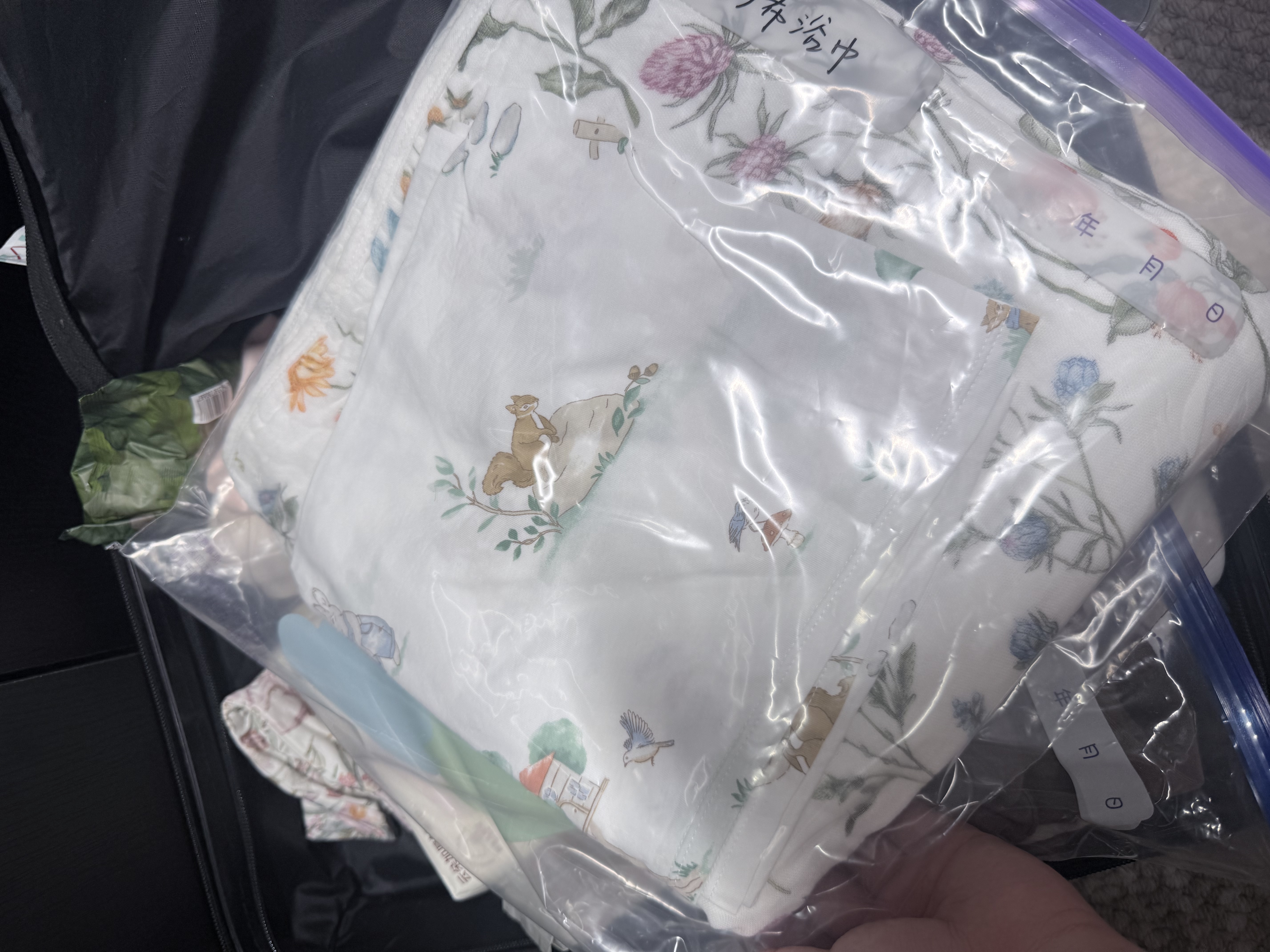 全棉时代婴儿包单针织包巾纯棉抱被新生儿薄空调盖毯包被和平城堡90×90cm 实拍图