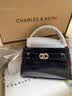 CHARLES&KEITH鳄鱼纹凯莉包手提斜挎婚包包女包生日礼物送女友CK2-50270880-1 Black黑色 S 实拍图
