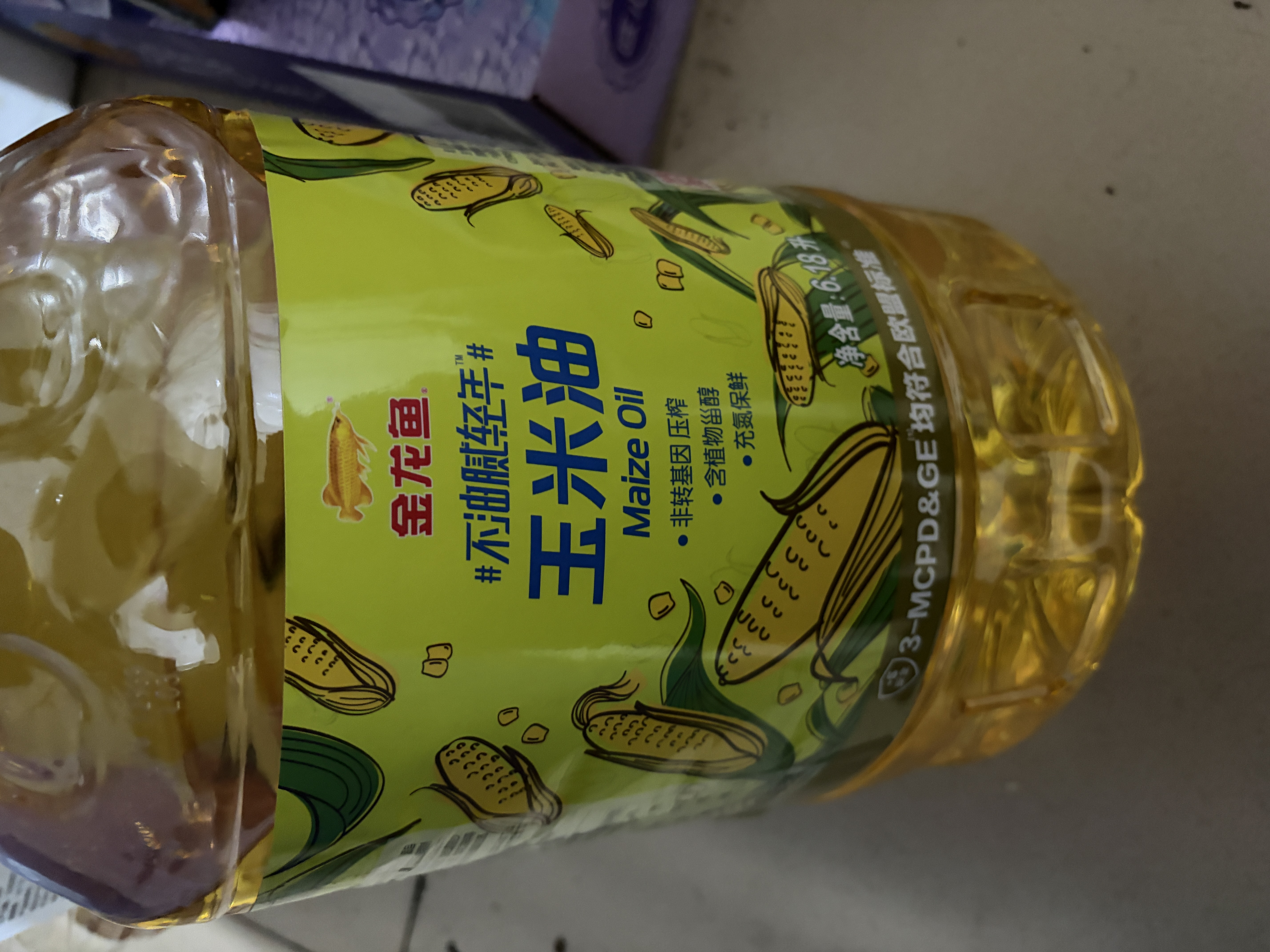 金龙鱼 食用油 非转基因 物理压榨玉米油6.18L（蕴含植物甾醇） 实拍图