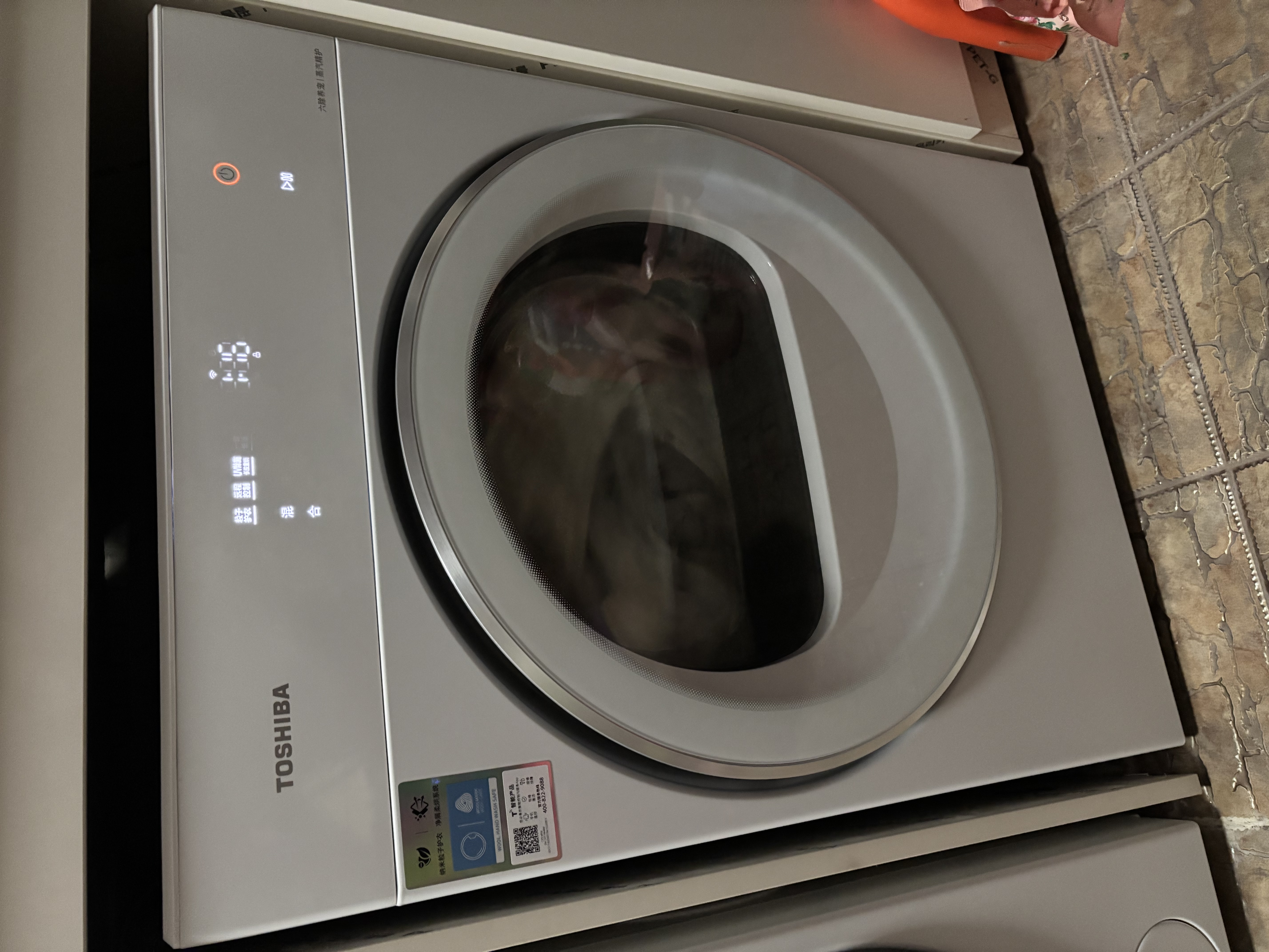 东芝（TOSHIBA）玉兔3.0洗烘套装 全自动滚筒洗衣机家用+热泵烘干机 蒸汽精护 变频一级能效 DG-10T186BW+T186 实拍图