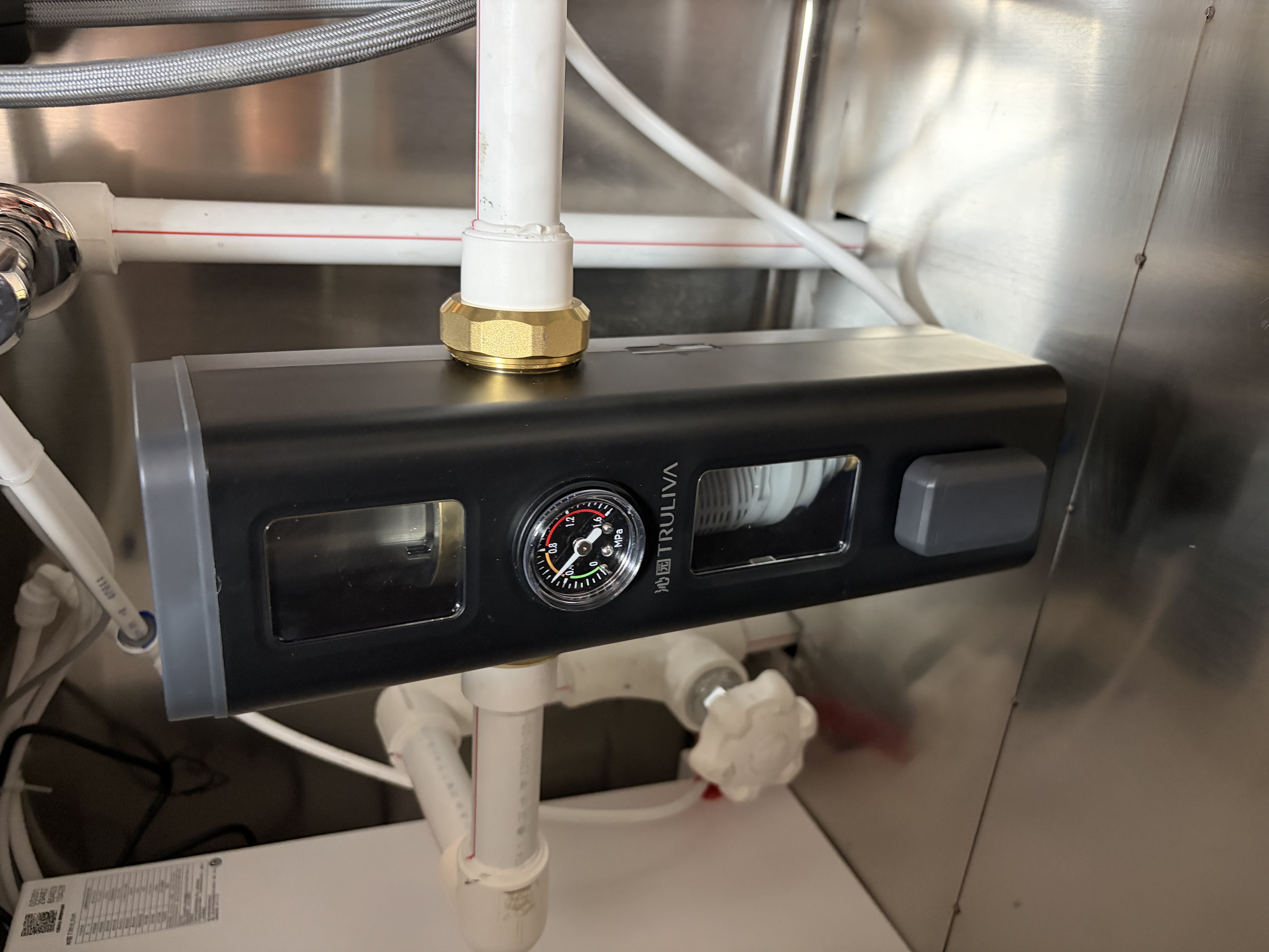 沁园前置过滤器家用 新品11T大流量40微米双网过滤 正反冲洗实时水压监测全屋净水器P-O5760 实拍图