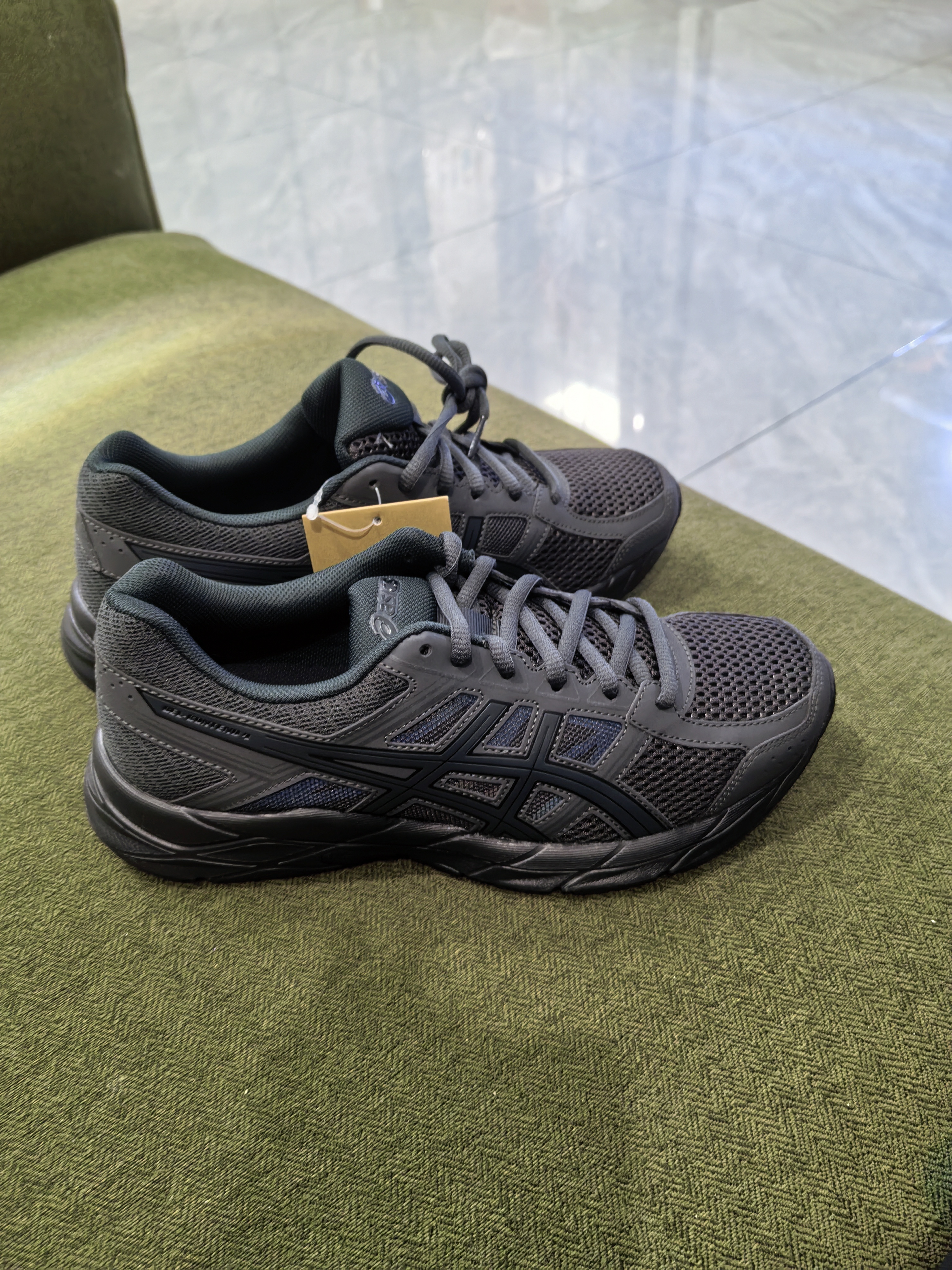 亚瑟士ASICS网面跑鞋百搭男鞋缓震运动鞋透气跑步鞋 GEL-CONTEND 4 黑色/黑色 40 实拍图
