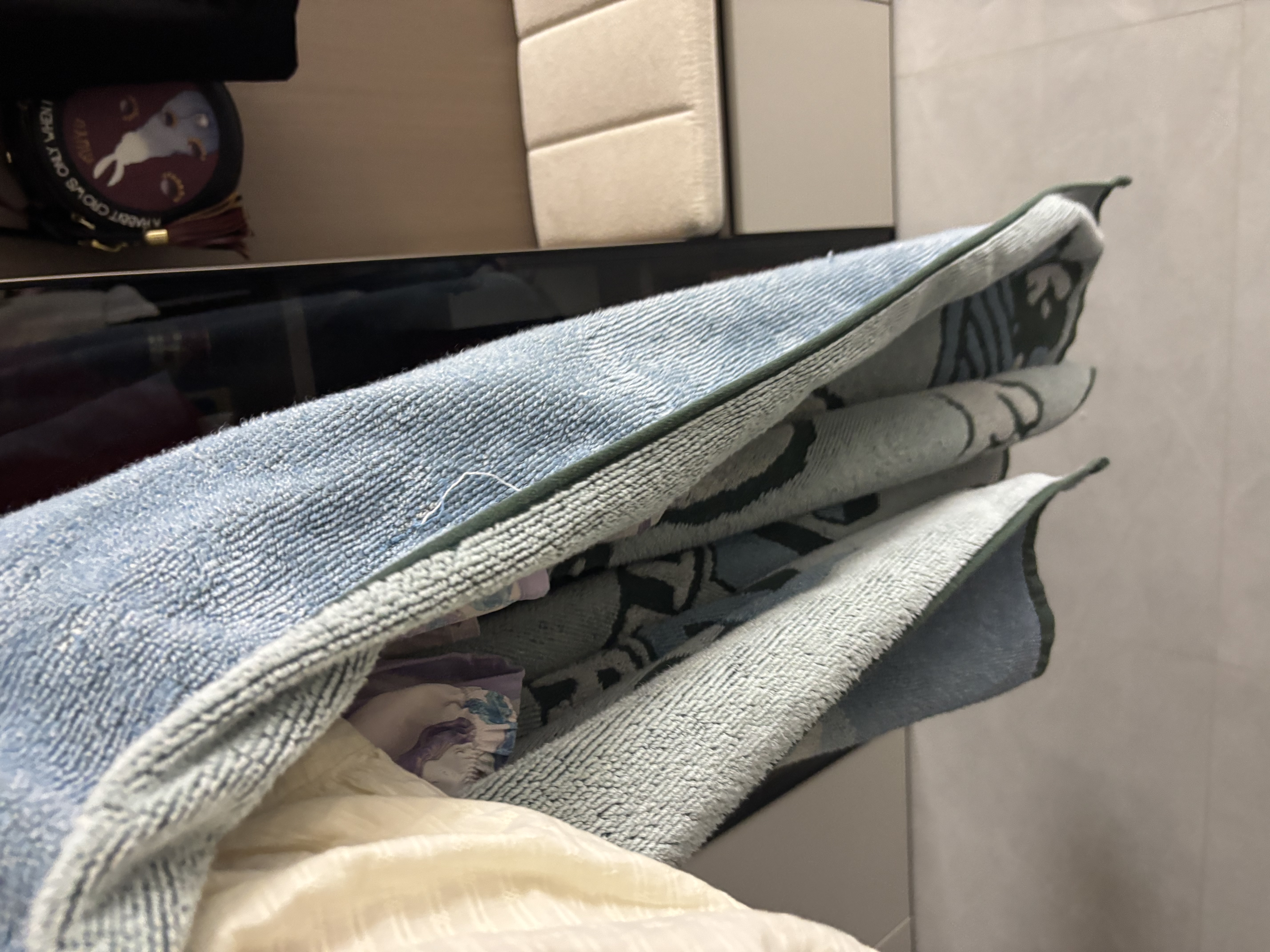 金号毛巾新疆棉 亲肤纯棉史努比卡通加大A类运动大浴巾 绿色 180*78cm 实拍图
