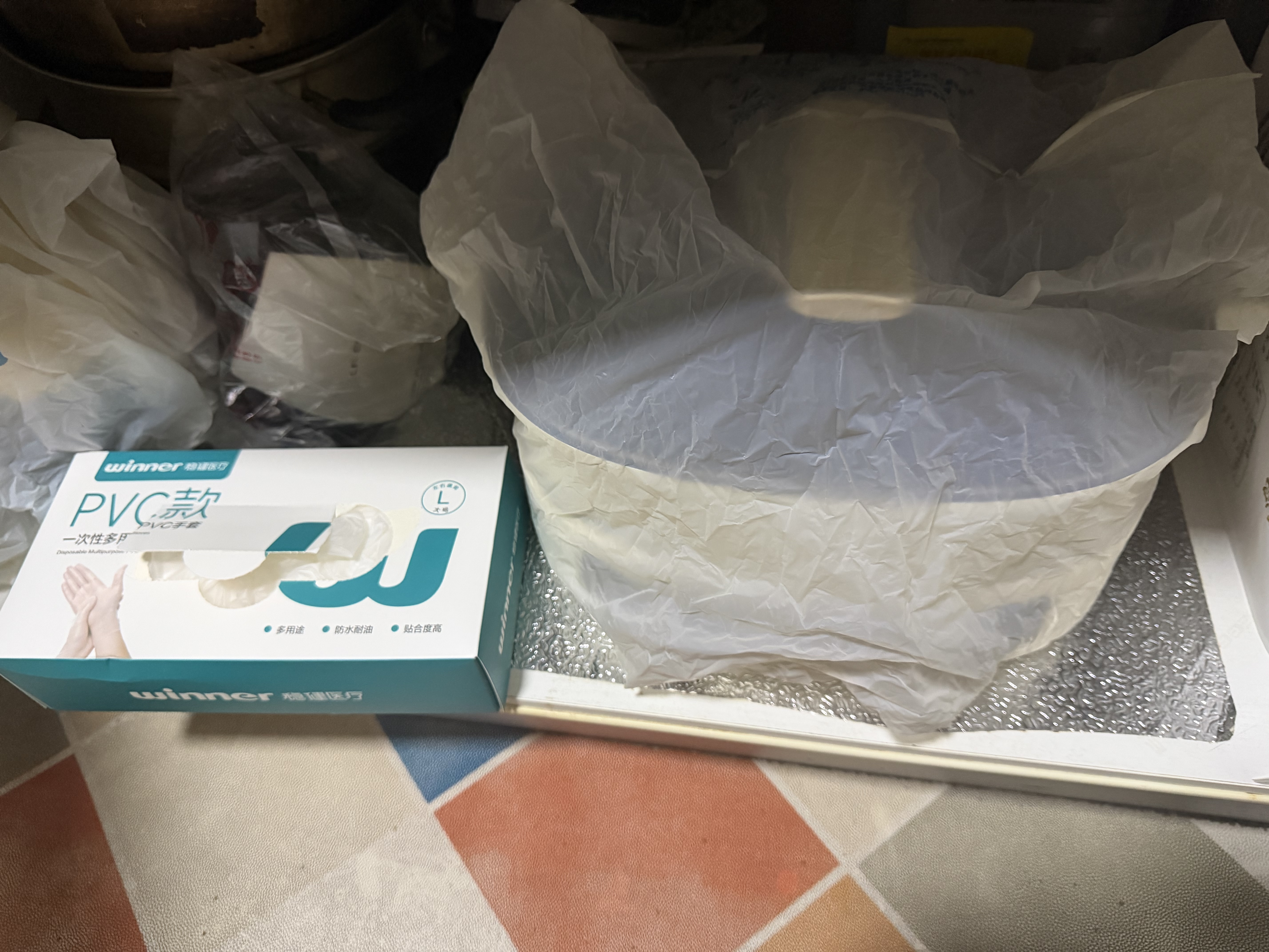丁晴一次性丁腈手套食品级家务清洁劳保洗碗橡胶手套100只/盒 实拍图