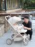 婴诺innotruth婴儿车睡篮推车二合一0-3岁用折叠可坐可躺带减震新生婴幼儿宝宝 5代奶茶杏【护脊硬靠背+二合一】推车+睡篮+护脊垫 实拍图