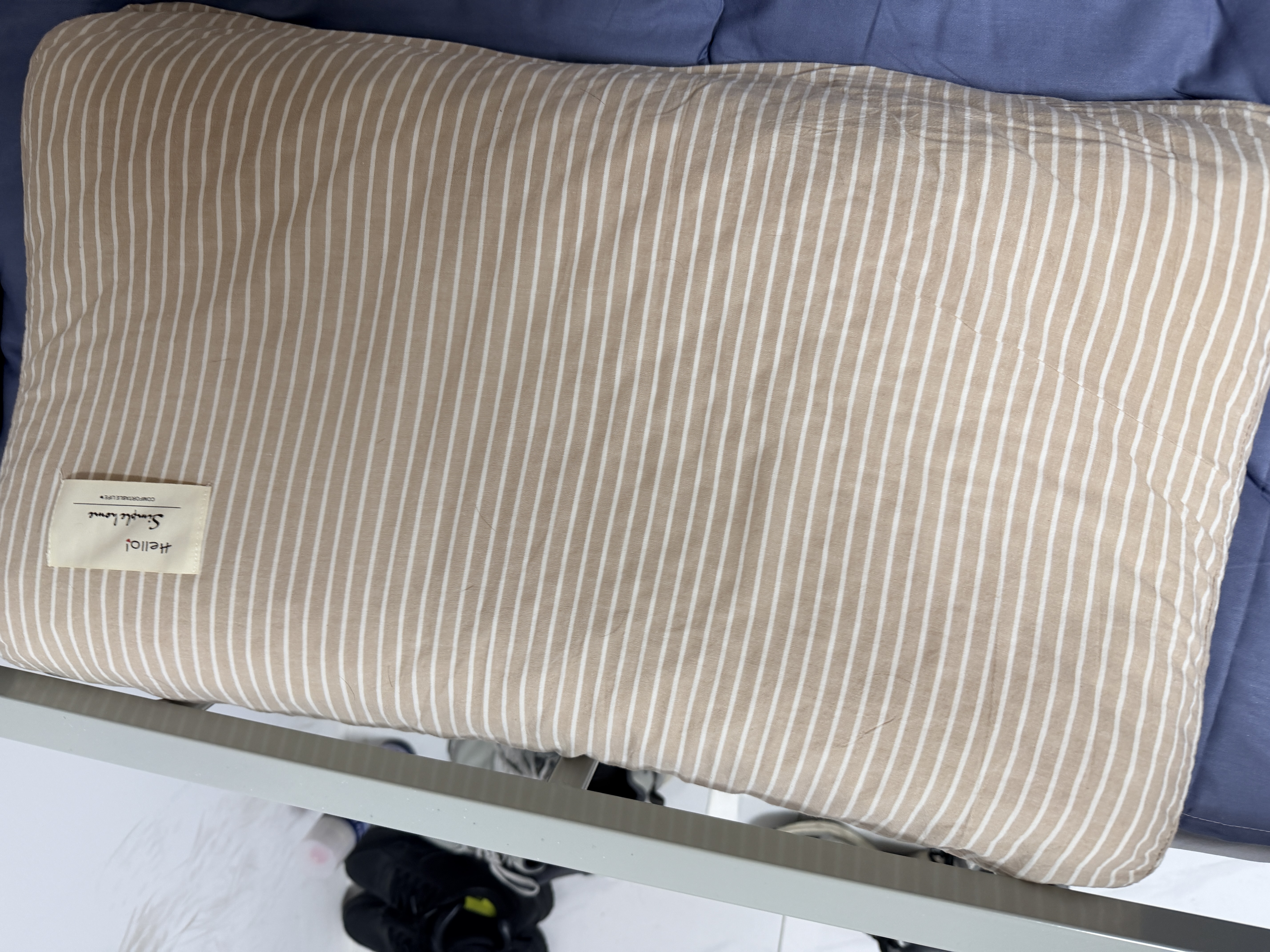 无印良品全棉乳胶枕套一对装 100%纯棉可水洗枕头套枕芯套 40x60cm 实拍图