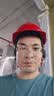 伟光 ABS安全帽  V型新国标透气款 防砸耐穿刺 Y型下颏带工地建筑头盔 红色旋钮式 实拍图