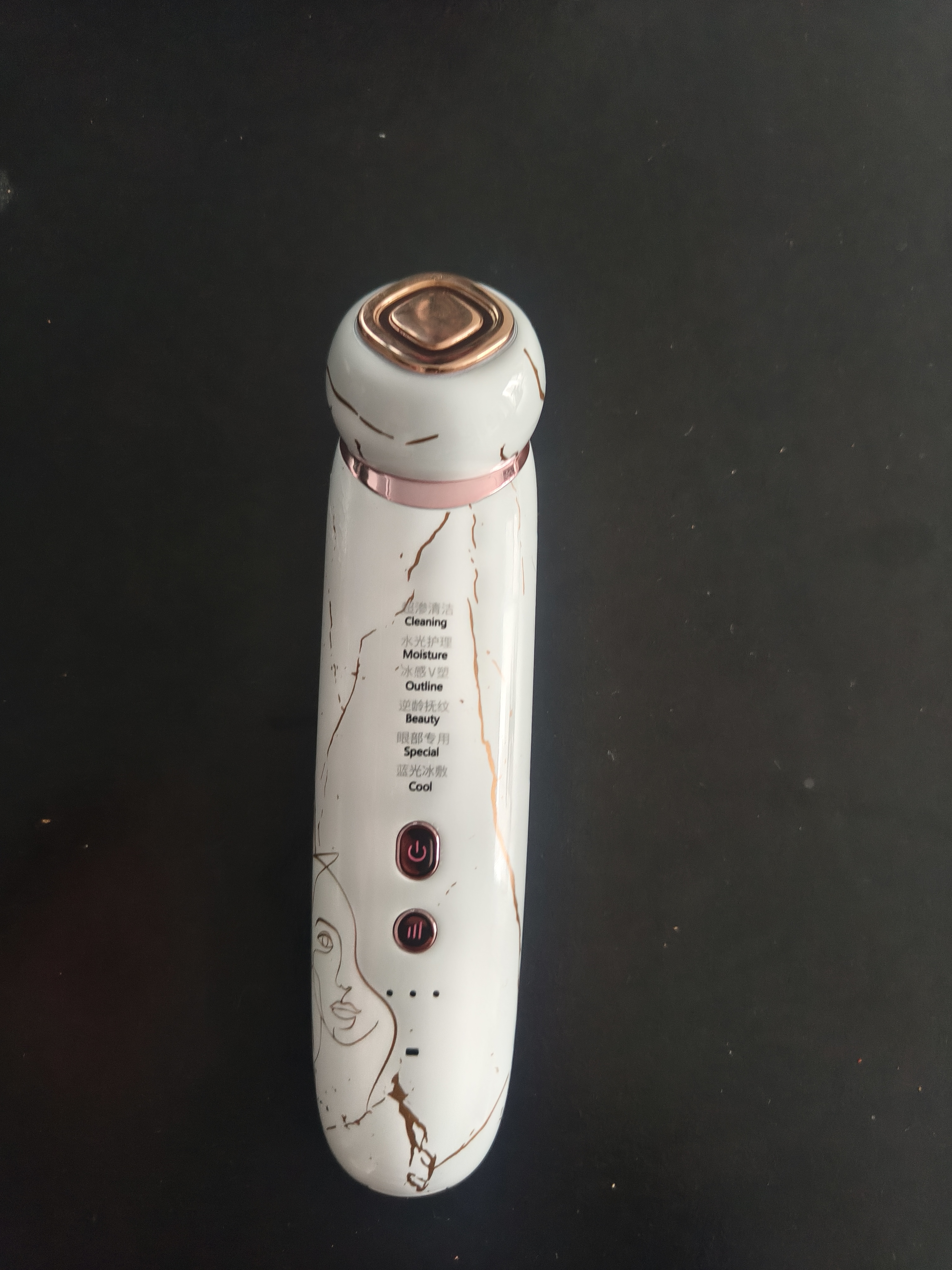 MESMOOTH慕苏美容仪家用脸部法令纹按摩洁面提拉嫩肤面部导入仪礼物送女友 C1 大理石白 实拍图