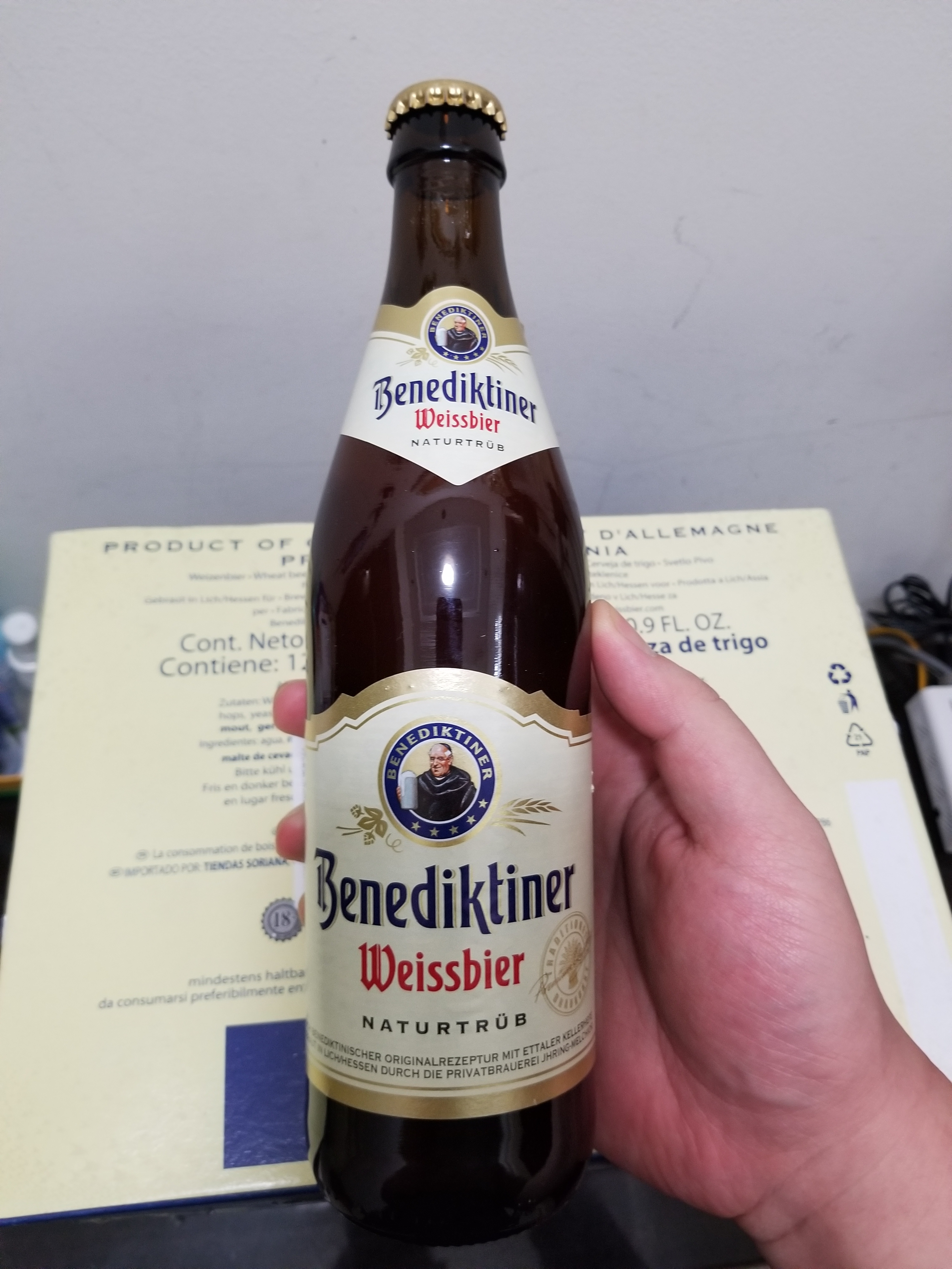 百帝王（Benediktiner）【送礼自饮】修道院小麦白啤 酒500ml*12瓶 整箱装 德国进口原装 实拍图