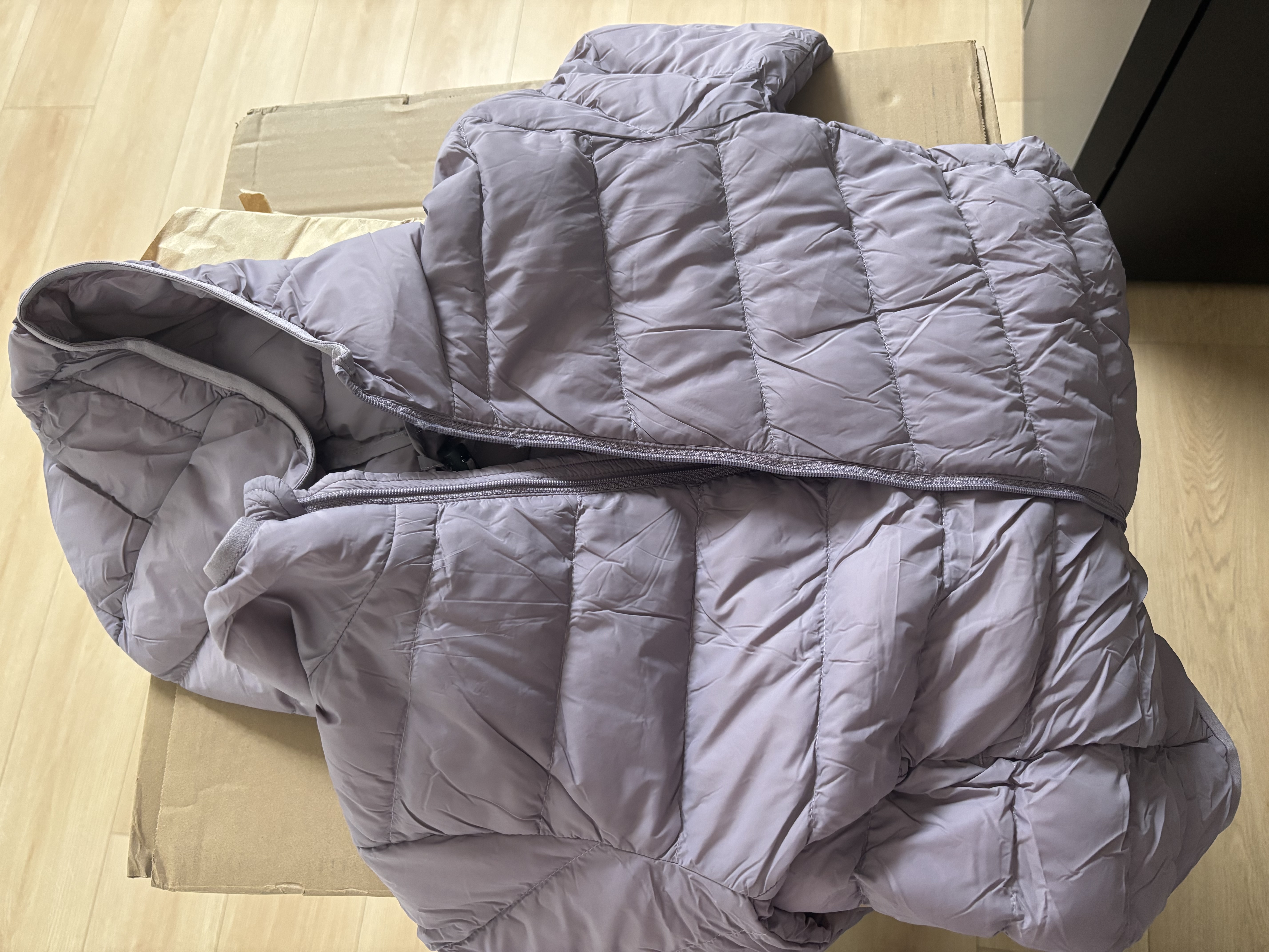 鸭鸭（YAYA）儿童轻薄羽绒服短款小童中大童连帽男女童2023秋冬洋气童装外套 浅紫 150 实拍图