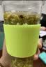 GLASSLOCK 韩国进口玻璃水杯加厚可爱情侣杯随手杯可爱透明茶杯 不带刻度钢化玻璃绿色附杯套450ml 实拍图