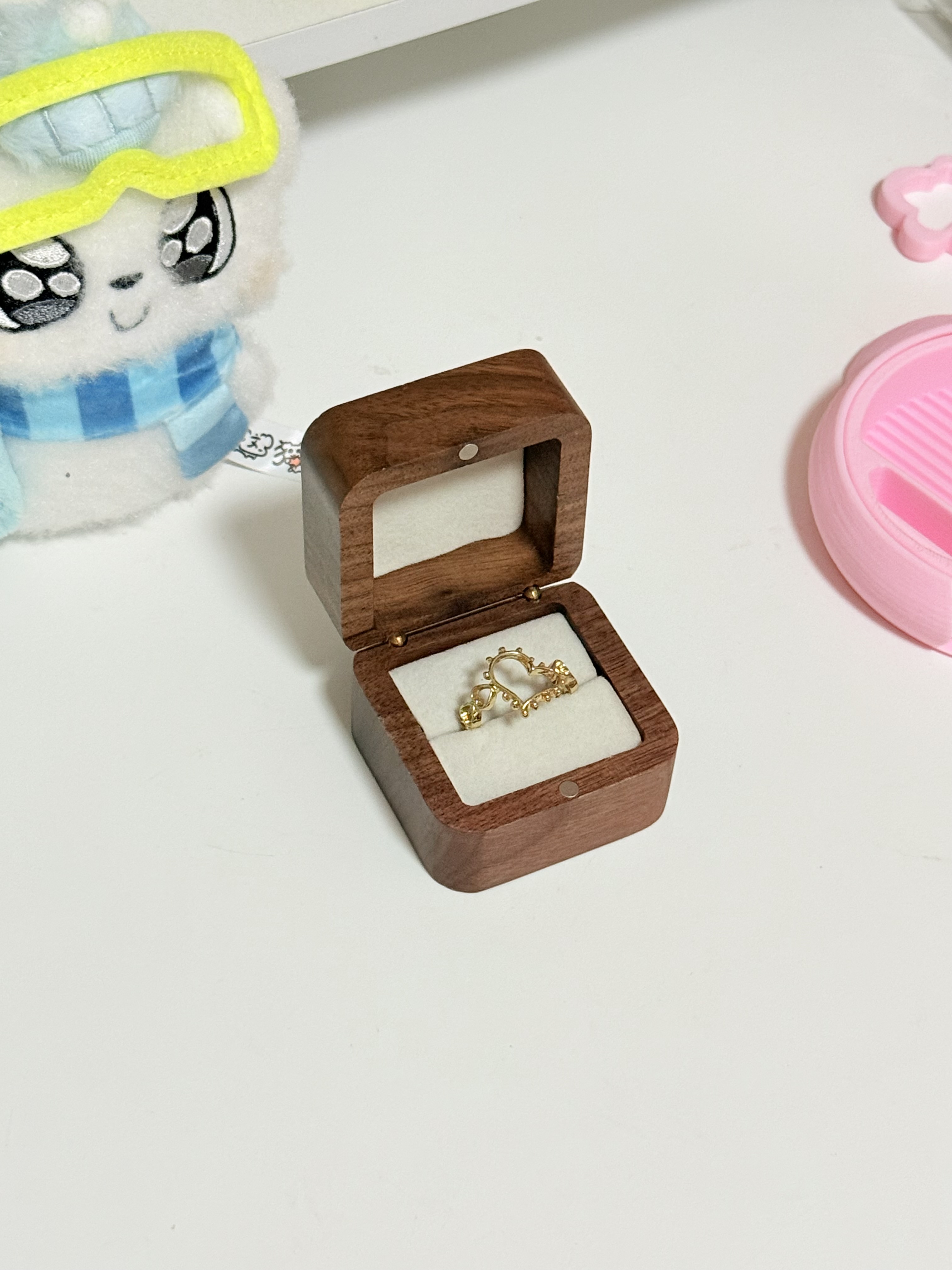 范爷家高档黑胡桃木首饰盒生日求婚戒指盒防氧化仪式钻戒纪念日女友礼盒 实拍图