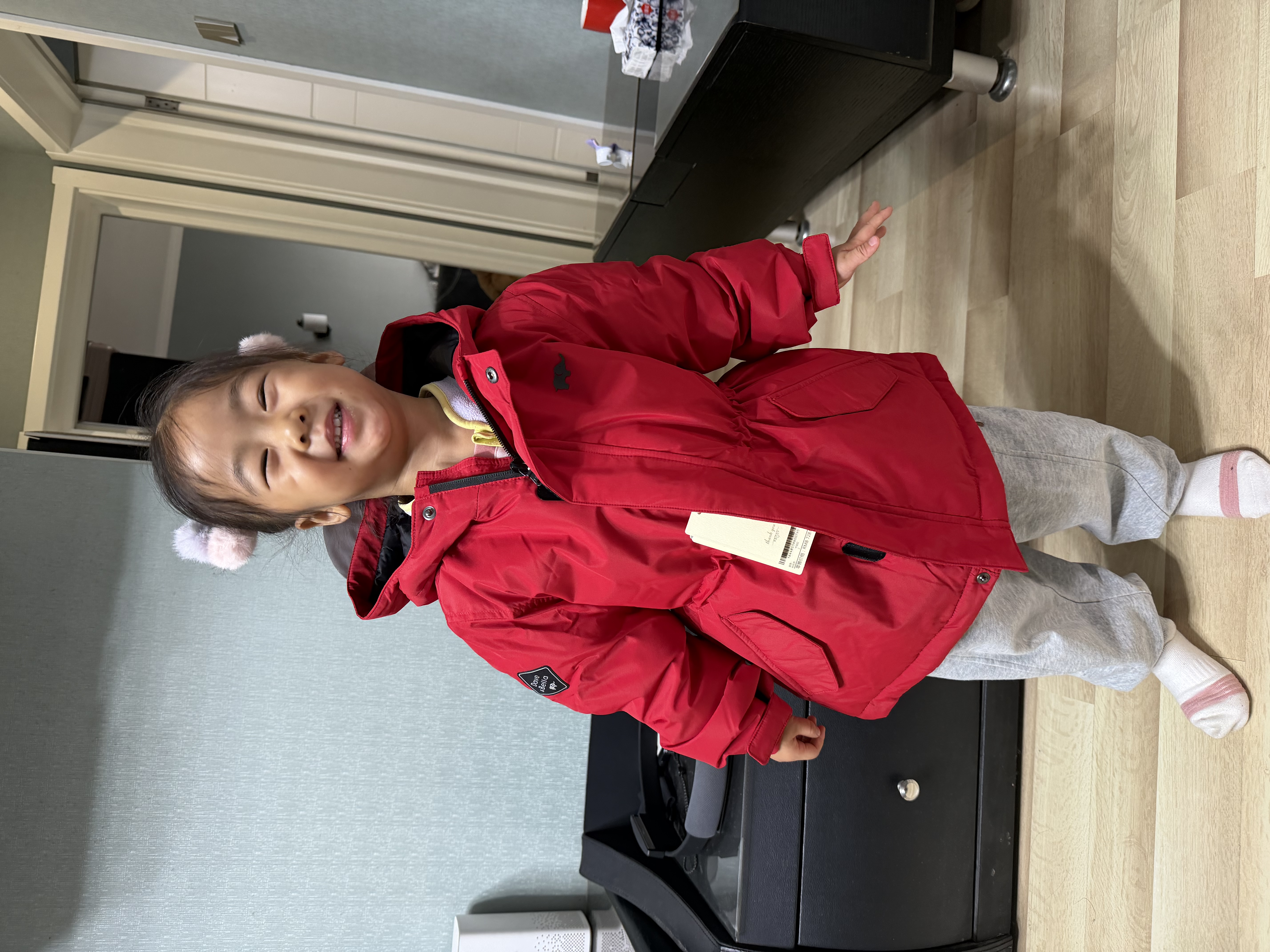 戴维贝拉（DAVE＆BELLA）儿童羽绒服冬装男童女童加厚外套宝宝红色年服童装 实拍图