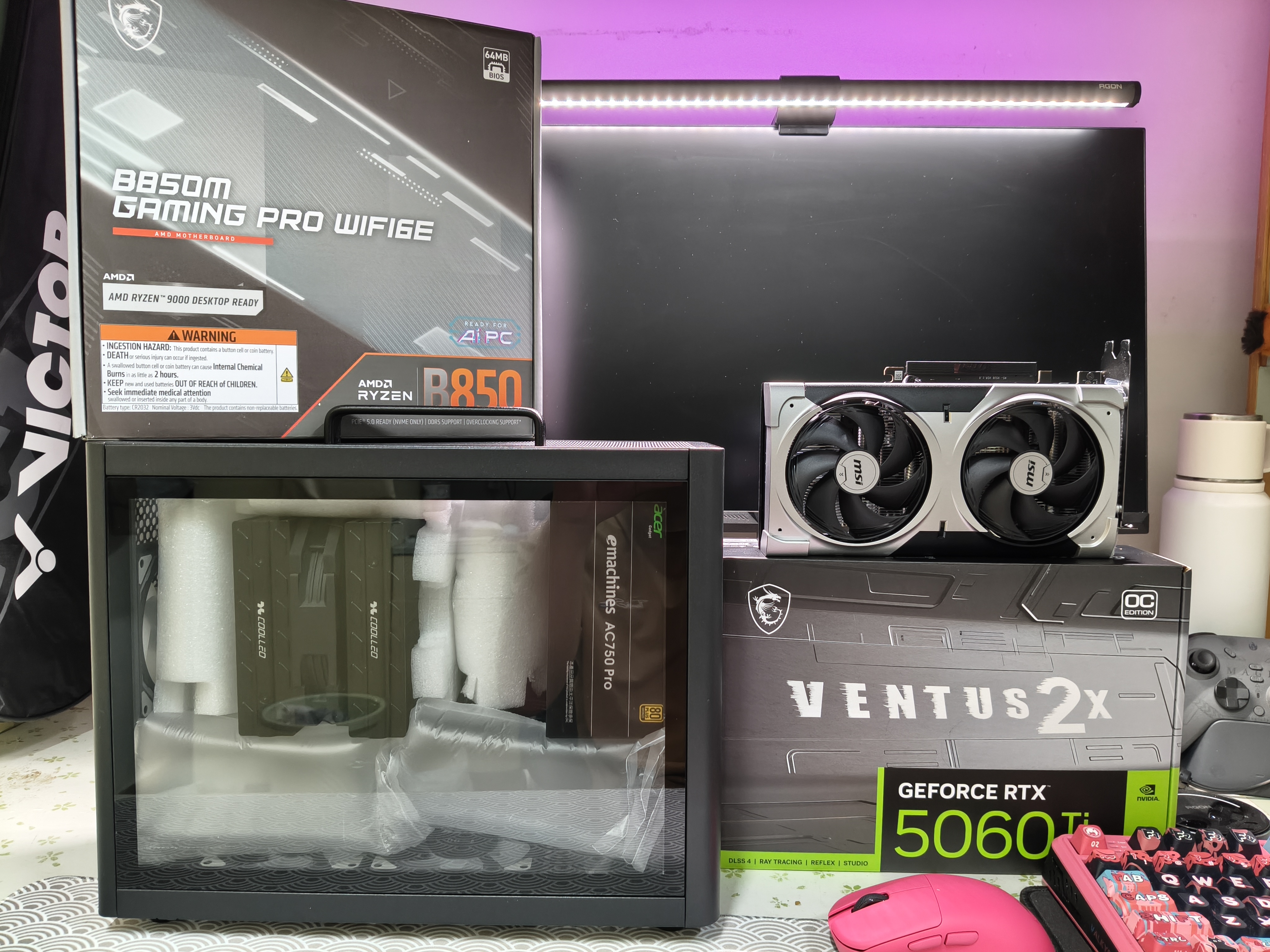 AMD R5 5600/9600X/RX7650GRE/6500XT迷你主机ITX整机手提DIY电脑组装机台式mini办公台式机AI PC电脑 配置十丨R5 9600X/RTX5060Ti 实拍图
