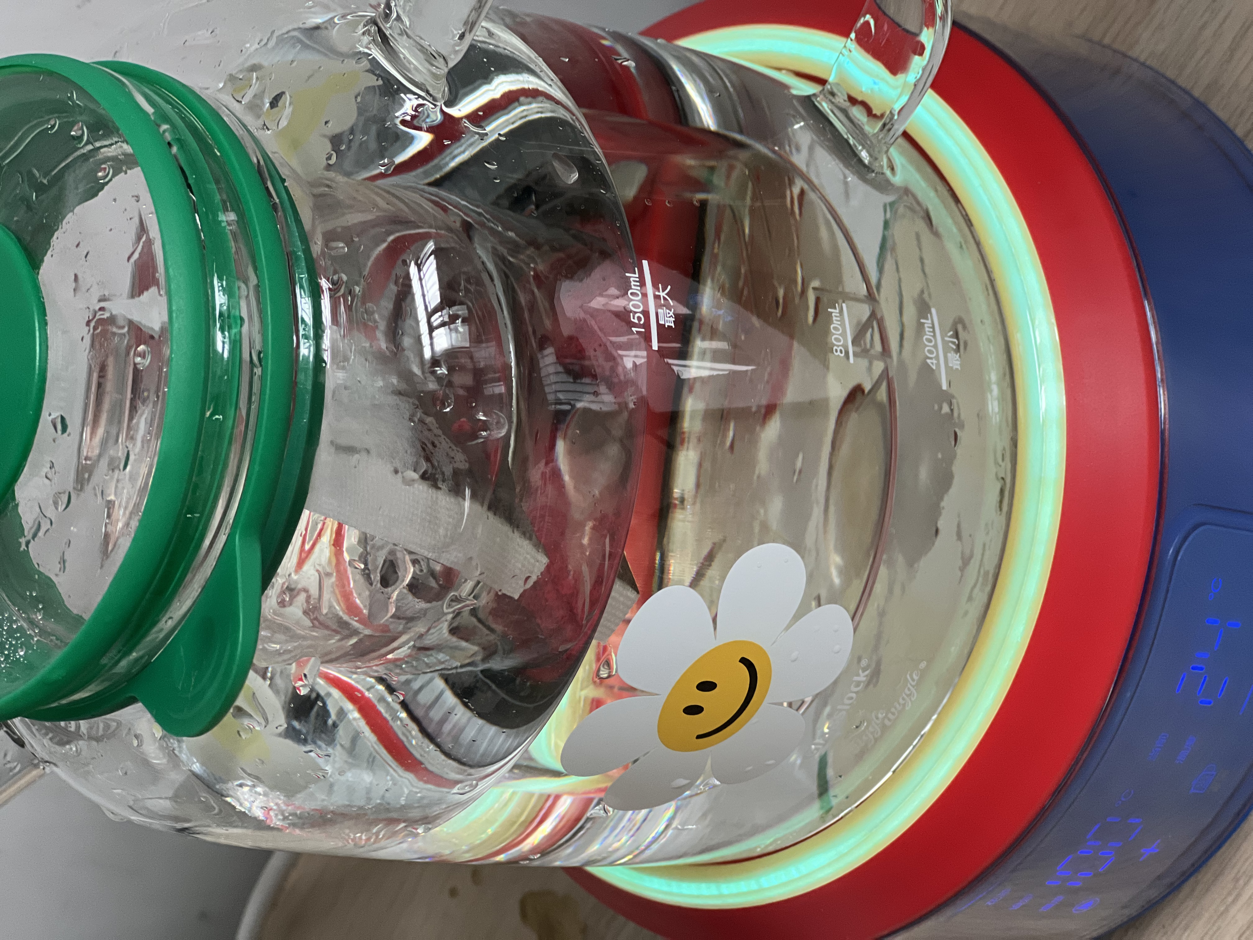 GLASSLOCK盖朗&WiggleWiggle全玻璃养生花茶烧水壶恒温1.5L大容量冲奶炖煮一体办公室节日女生礼物 实拍图