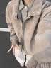 主意范（ZHUYIFAN）美式扎染皮衣棉服外套男款春秋冬季加绒加厚立领防寒机车服夹克潮 5D3074灰色加绒【升级款】 L 110-125斤 实拍图