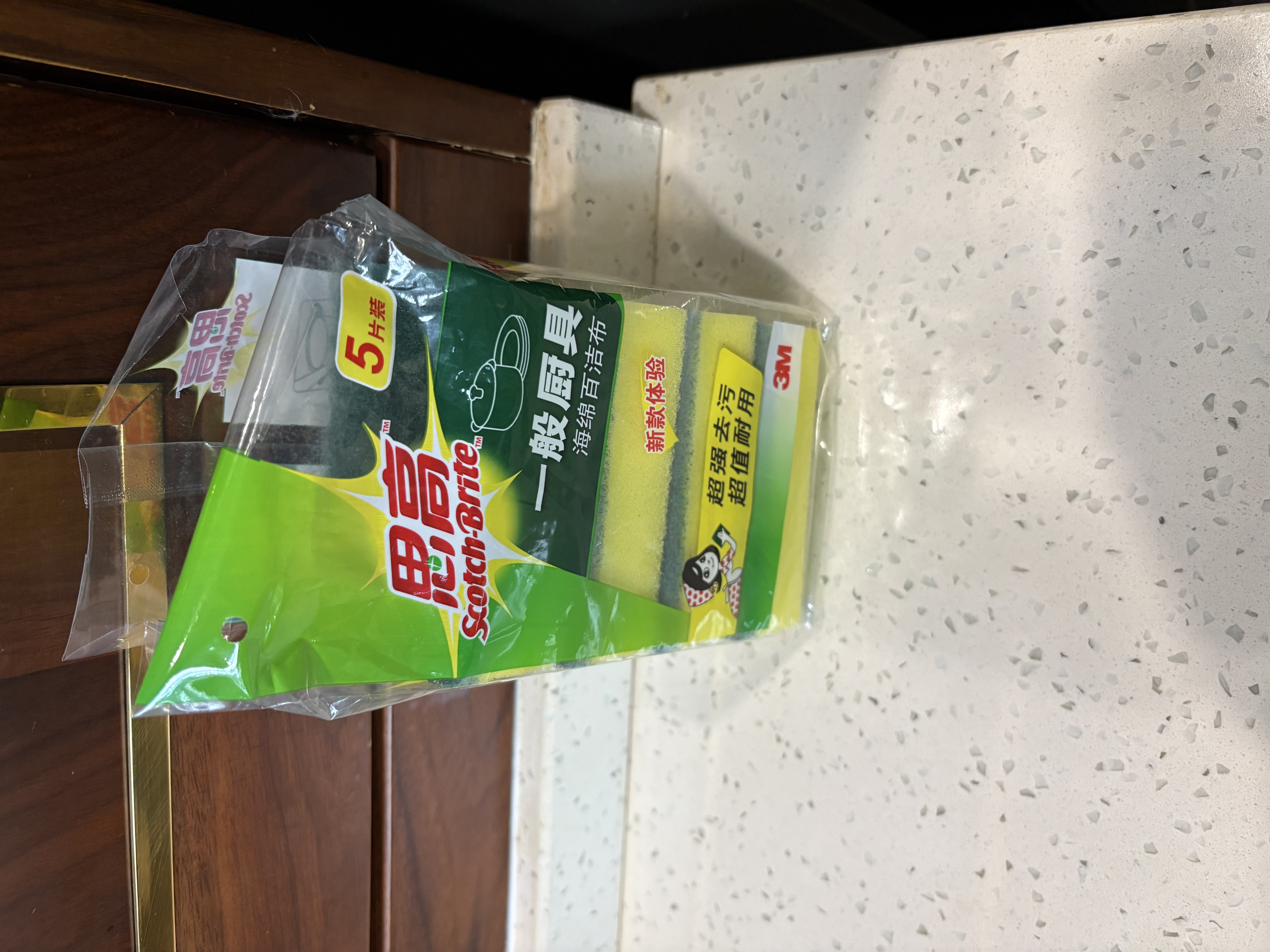 3M思高金刚砂洗碗布 5片装洗碗海绵百洁布厨房吸水经典款抹布G6215 实拍图