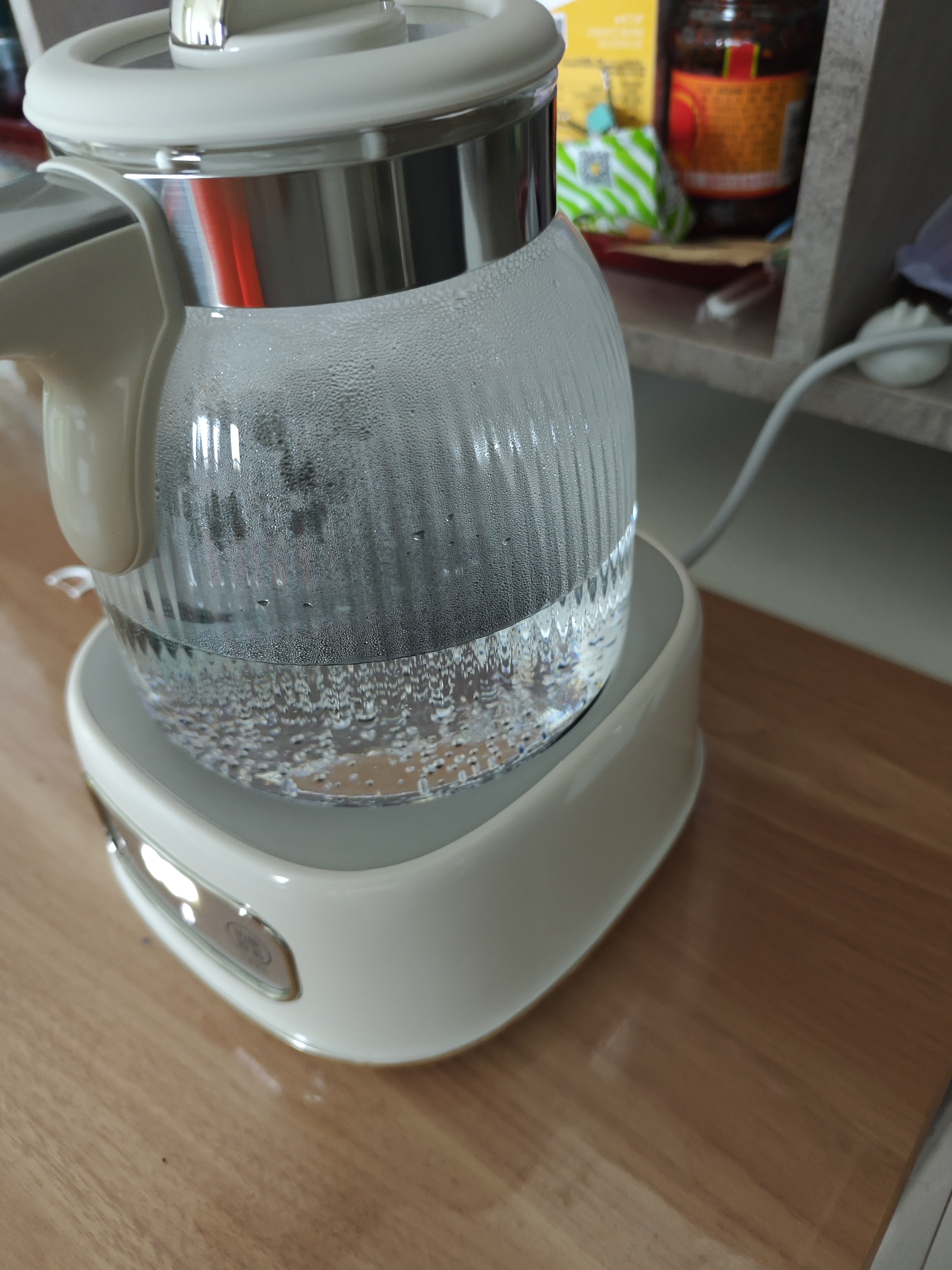 美的（Midea）养生壶全玻璃0胶水全自动煮茶壶母婴智能泡奶机烧水壶恒温电热水壶辅食机花茶壶 MK-YS15B105 1.5L 实拍图