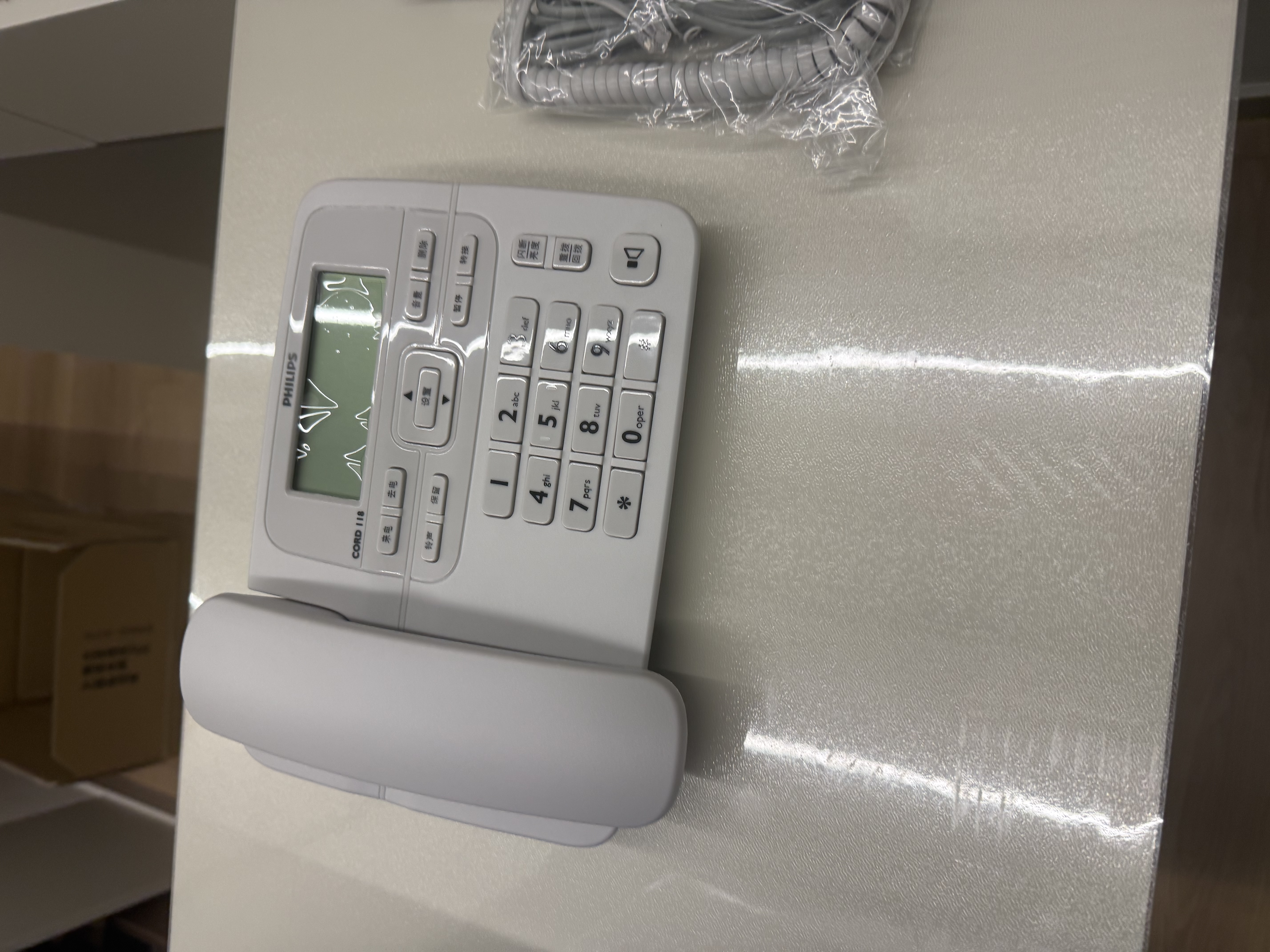 飞利浦（PHILIPS）电话机座机 固定电话 办公家用 来电显示 双接口 免电池 CORD118灰色 实拍图
