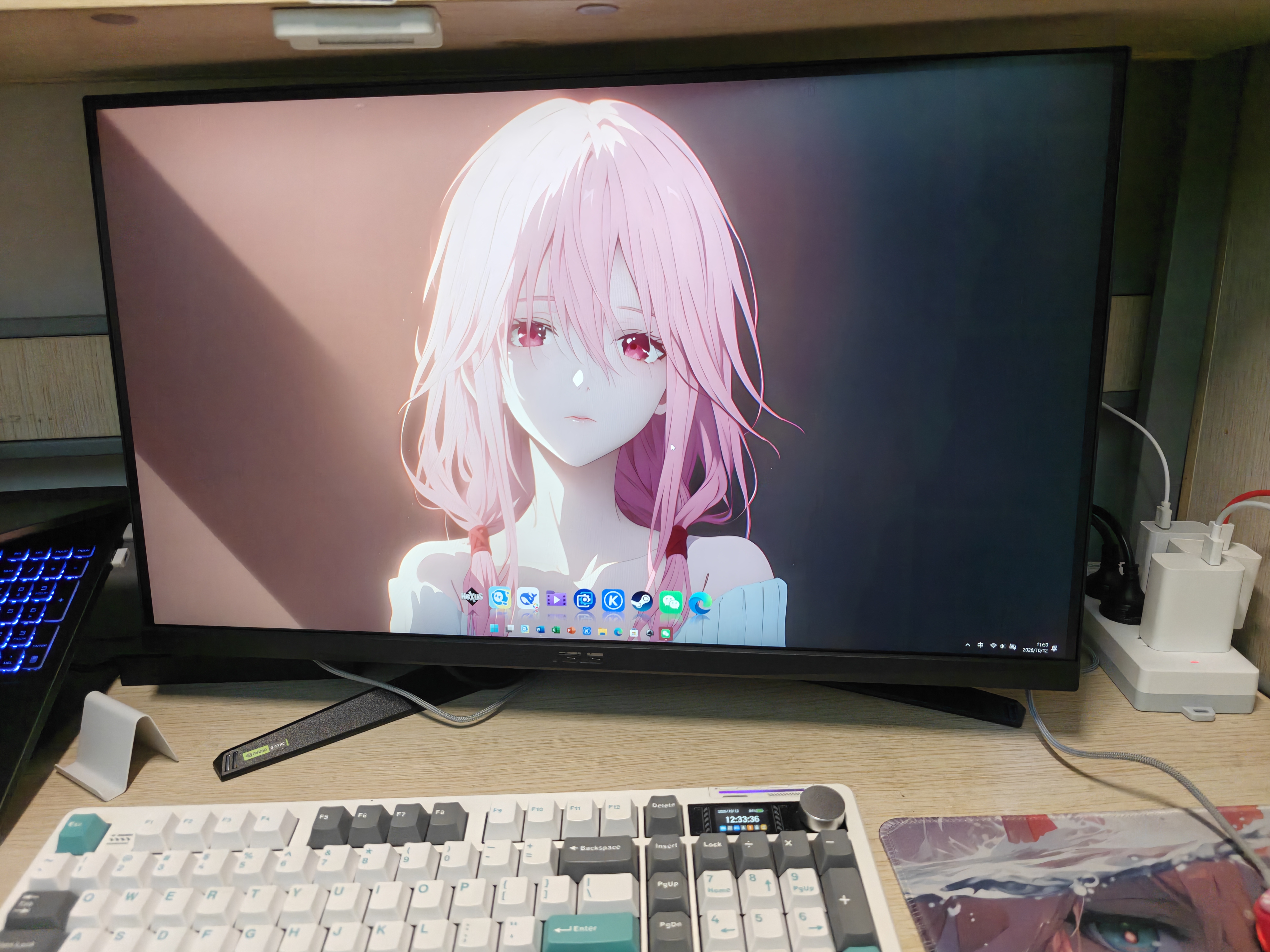 华硕（ASUS）TUF电竞小金刚/战杀27英寸显示器VG27AQL5A 高刷新率 FastIPS屏内置音响 VG27AQML5A-W显示器RA 【2K 210Hz升降黑】VG27AQL5A 小金刚M 实拍图