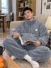 雪中飞珊瑚绒睡衣男士秋冬季2026年新款加绒加厚法兰绒家居服套装可外穿 NSJLY-KS17青瓦灰雪花绒K字标男 【柔软抗静电】 L -170/88A 【建议100-130斤】 实拍图