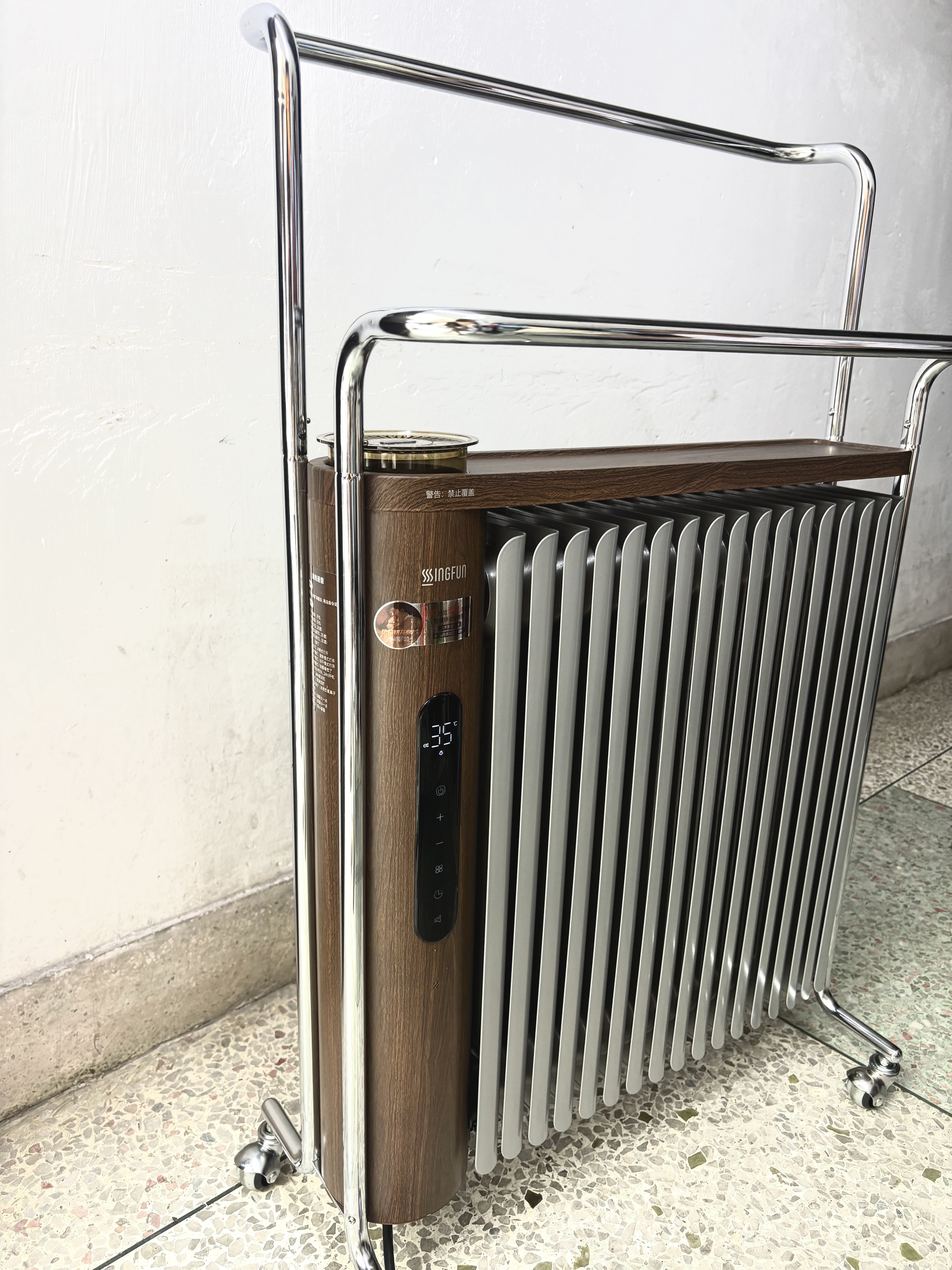 先锋（SINGFUN）油汀取暖器家用龙鳞片电暖器电暖气片取暖神器全屋升温干衣加湿防烫APP智控离线语音加热器DYT-L9 实拍图
