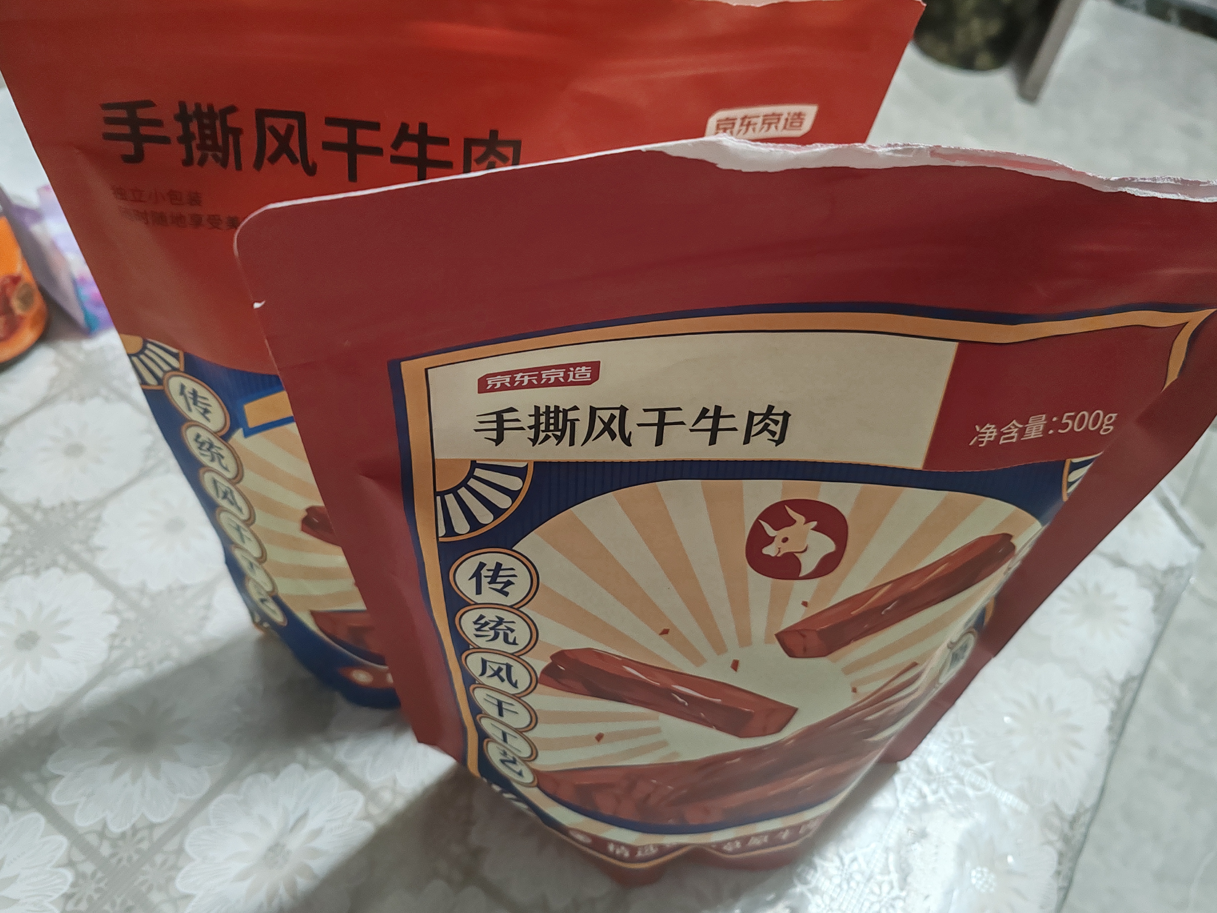 京东京造 手撕风干牛肉干香辣味500g内蒙特产即食牛肉零食 实拍图