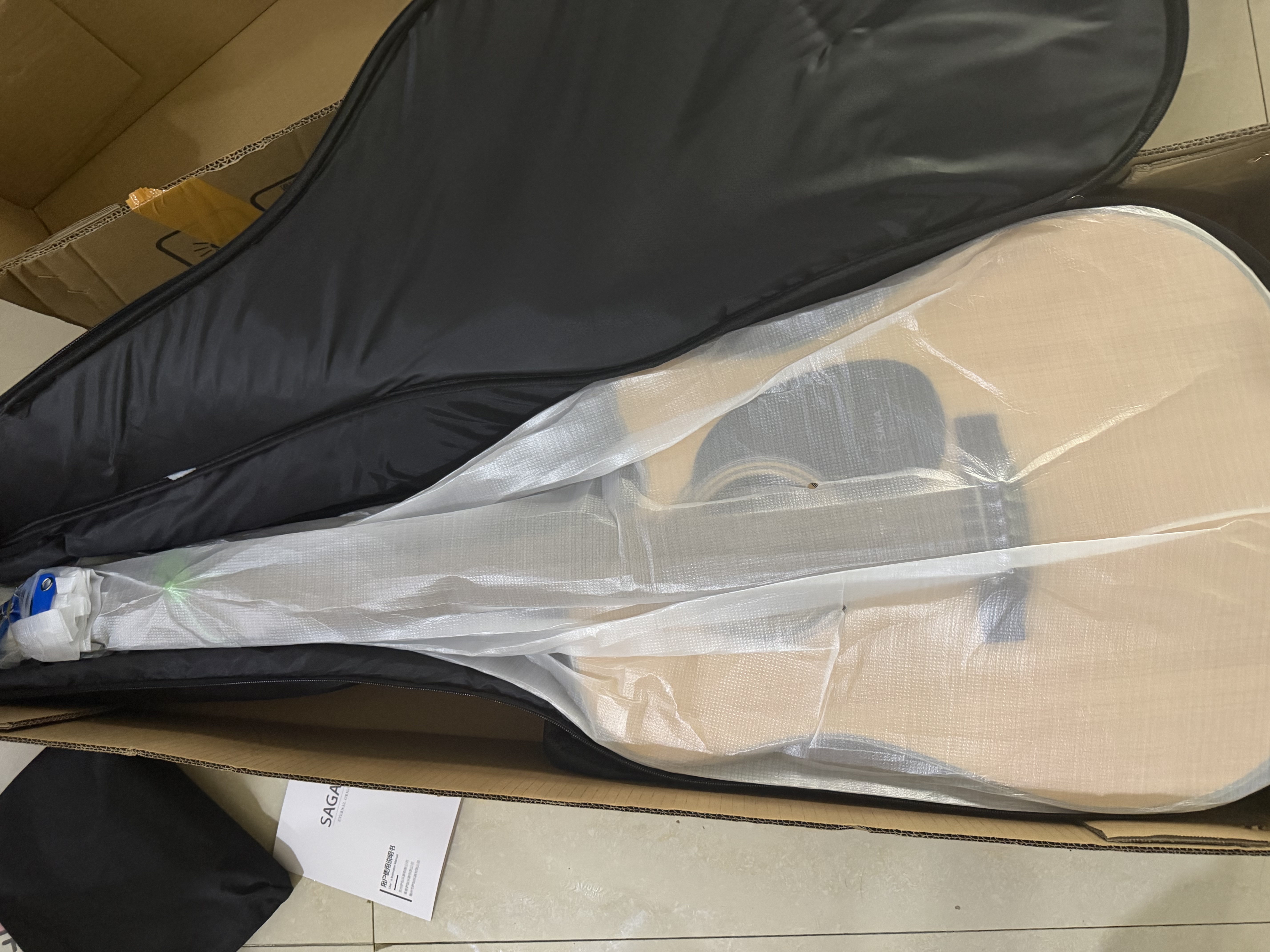 萨伽（SAGA）SF700吉他单板面单pro民谣萨迦木吉他入门初学者萨嘎乐器 SF700CPRO亮光原木色丨41英寸D桶 实拍图