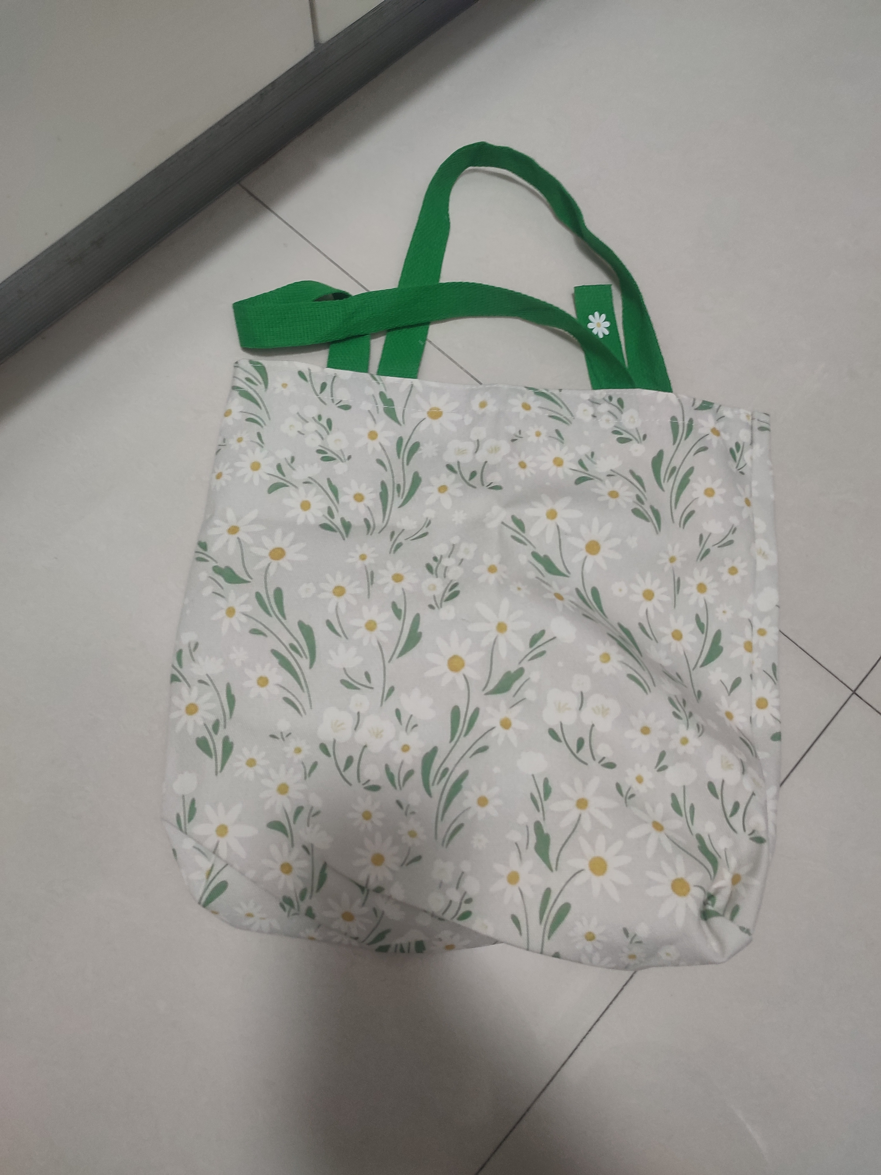 事务包小雏菊帆布包大容量学生ins风托特包清新出街通勤好物 绿色小雏菊 32*35厘米-大号【好物推荐】 实拍图