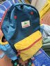 SHUKIKU经典拼色儿童书包幼儿园双肩包1-3年级小学生背包 蓝椰芒果 M 实拍图