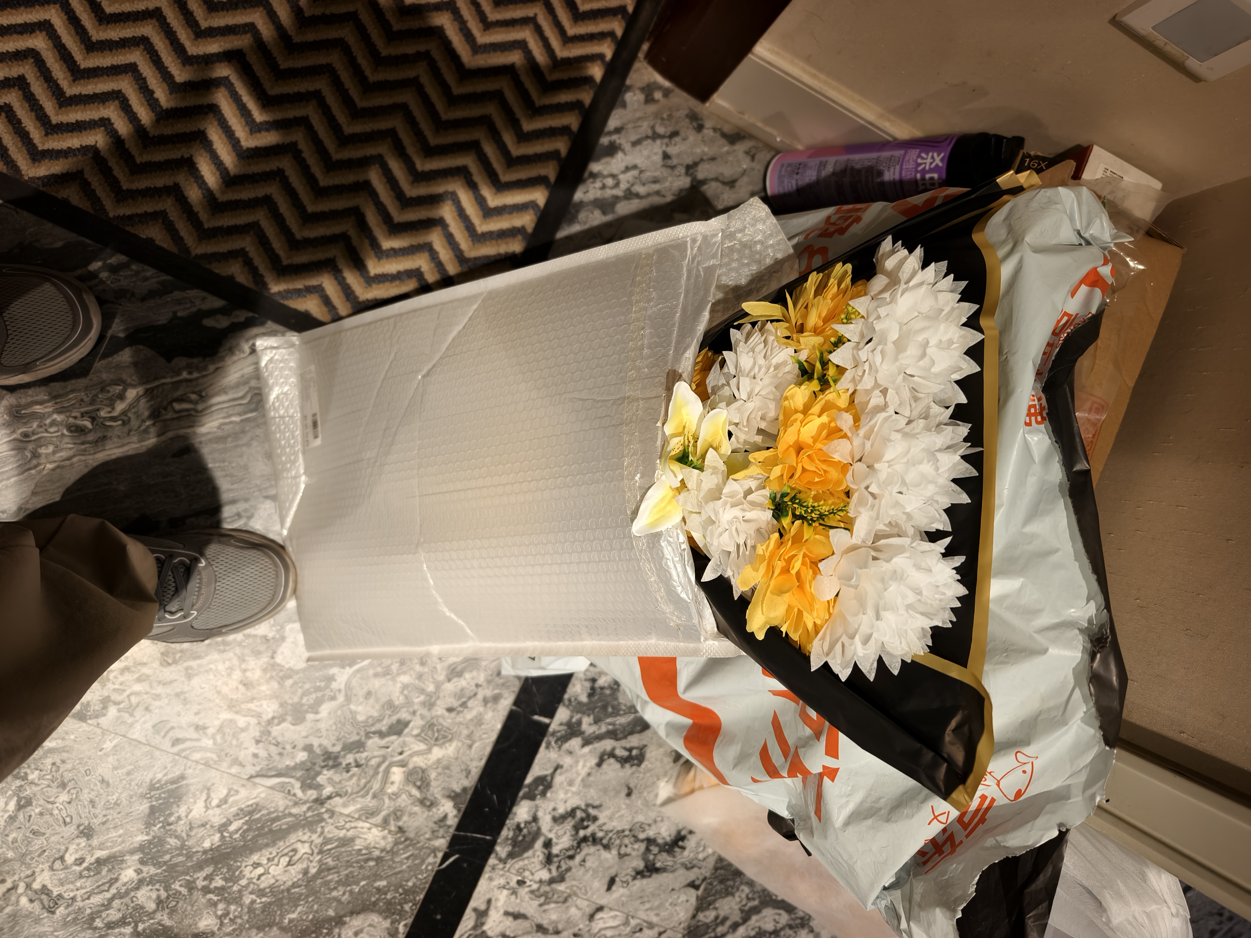 皇柒清明节祭祀用品仿真花假花殡葬用品菊花百合花中元节祭祖上坟祭祀花束 实拍图