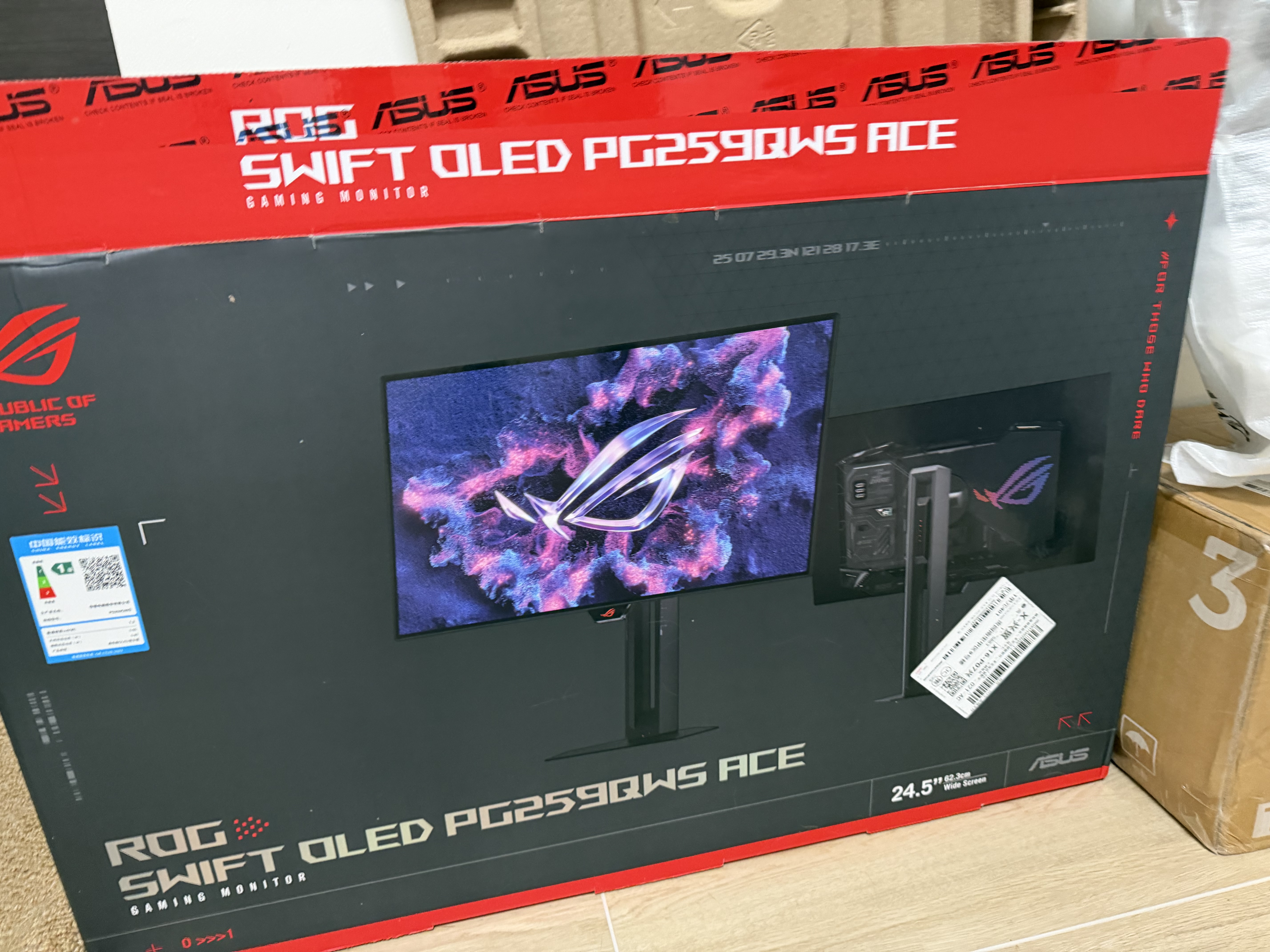 华硕ROG 超梦25 720 PG259QWS 24.5英寸720Hz OLED显示器 Esport功能0.02ms响应游戏显示器新一代OLED 实拍图