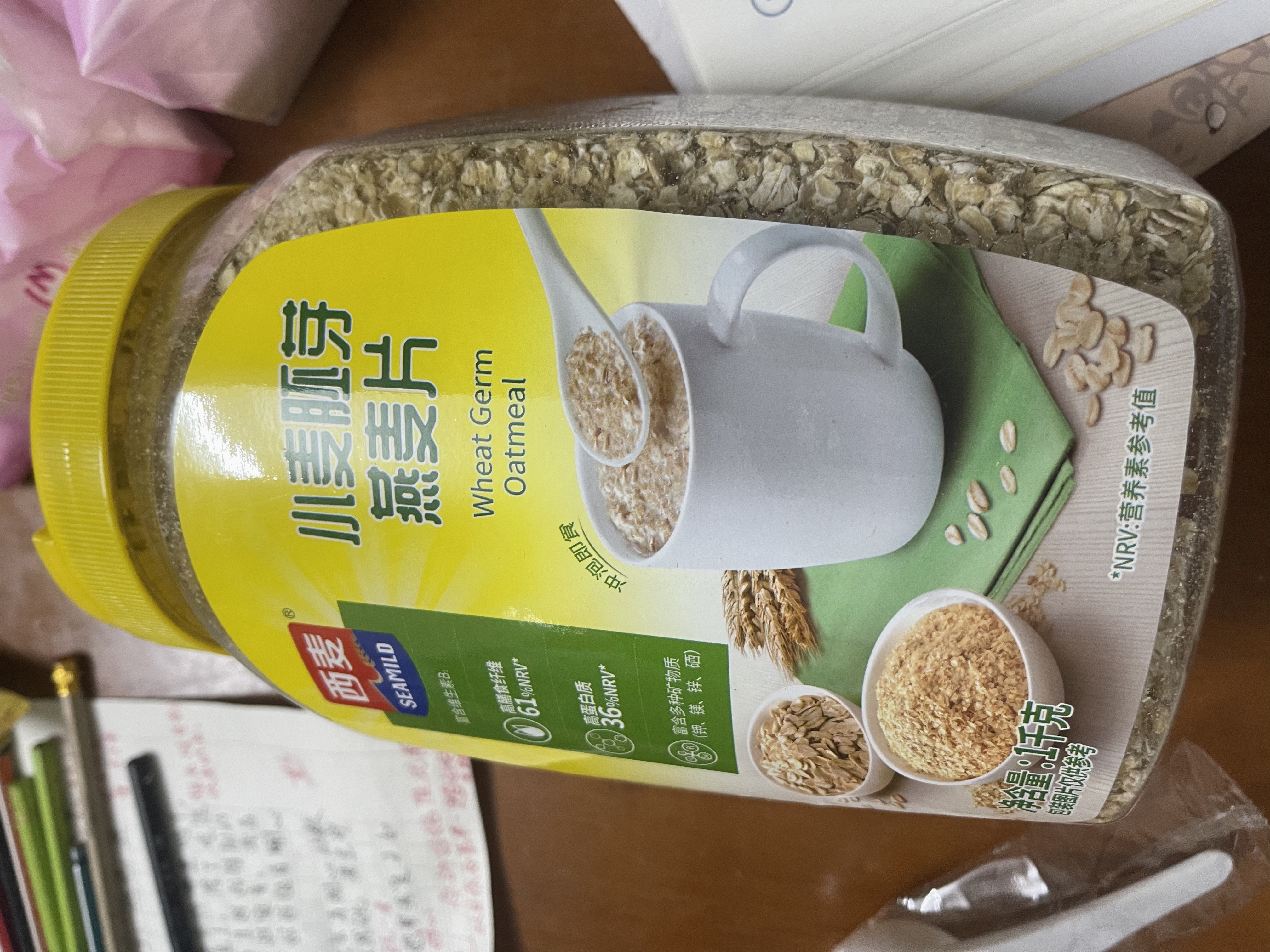 西麦小麦胚芽燕麦片1000g 全谷物营养早餐无额外添加蔗糖 实拍图