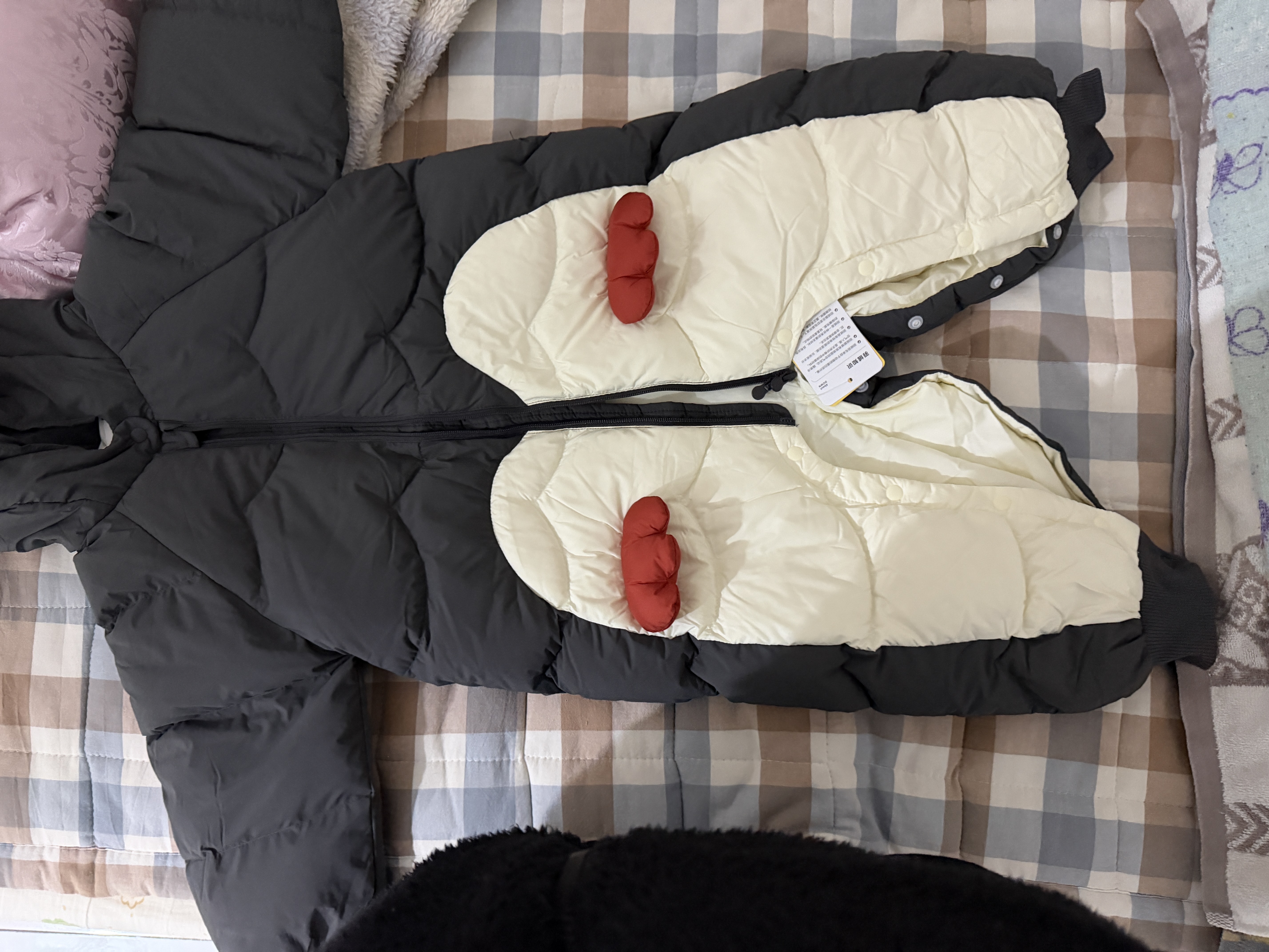 巴拉巴拉童装婴儿羽绒服新生儿连体衣服宝宝冬装2026新款哈衣爬服可爱造型 实拍图