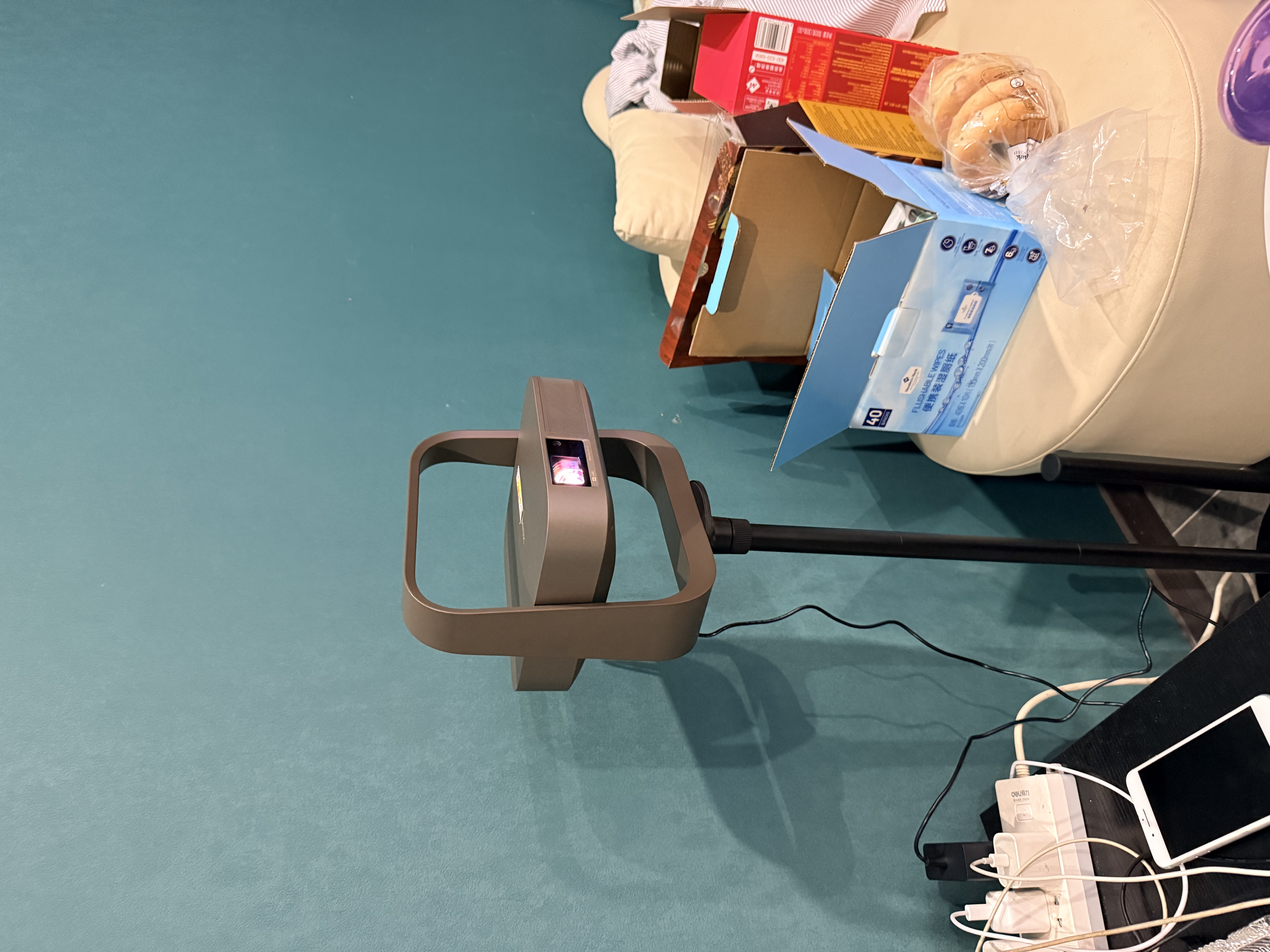 MEITOOT适配极米投影仪支架 投影仪支架适用RS30/z9x/z6x pro系列家用免打孔落地沙发卧室投影置物落地架 云台投影仪支架*黑 实拍图