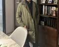马登工装撞色巴尔玛肯风衣男美式休闲宽松中长款男士大衣全天候外套 军绿色 【人夫感穿搭/老钱风/高级感痞帅风衣/男士穿搭一整套】 M 实拍图