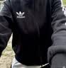 adidas休闲舒适三条纹立领夹克外套卫衣男装秋季阿迪达斯轻运动 黑色/白（推荐选大一码）   L 实拍图