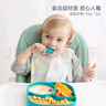 贝恩施不锈钢叉勺短柄训练硅胶勺子可高温水煮儿童餐具 大象短柄训练叉勺套装【波尔托绿】 实拍图