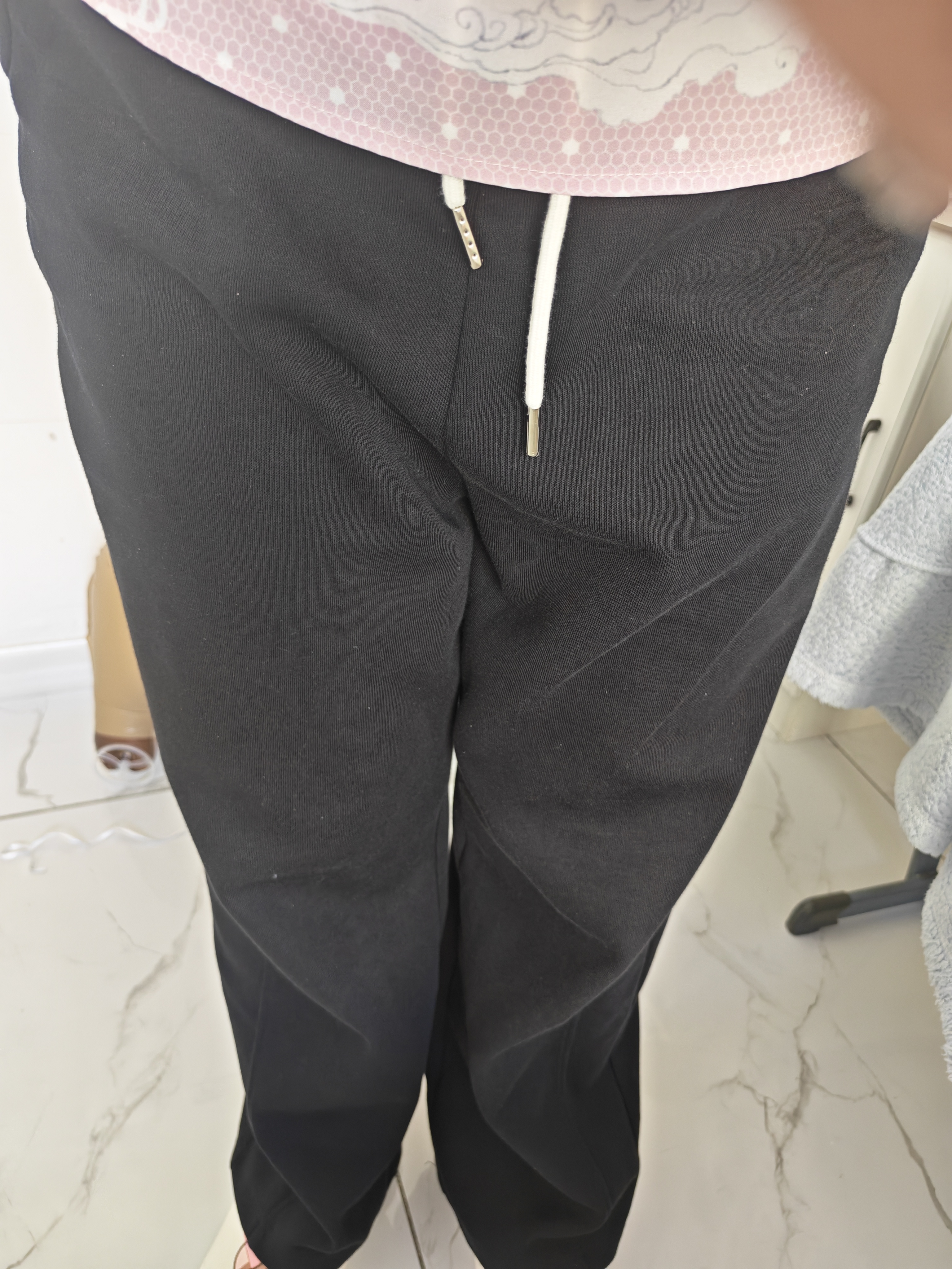 都市丽人阔腿裤女款2026年最新款秋冬加绒女士裤子窄版香蕉裤休闲运动裤女 实拍图