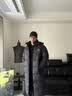 准者（RIGORER）长款羽绒服男2026秋冬新款连帽保暖防风加厚运动户外休闲情侣外套 纯正黑 2XL (185) 实拍图