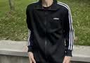 adidas休闲舒适三条纹立领夹克外套卫衣男装秋季阿迪达斯轻运动 黑色/白（推荐选大一码）   M 实拍图