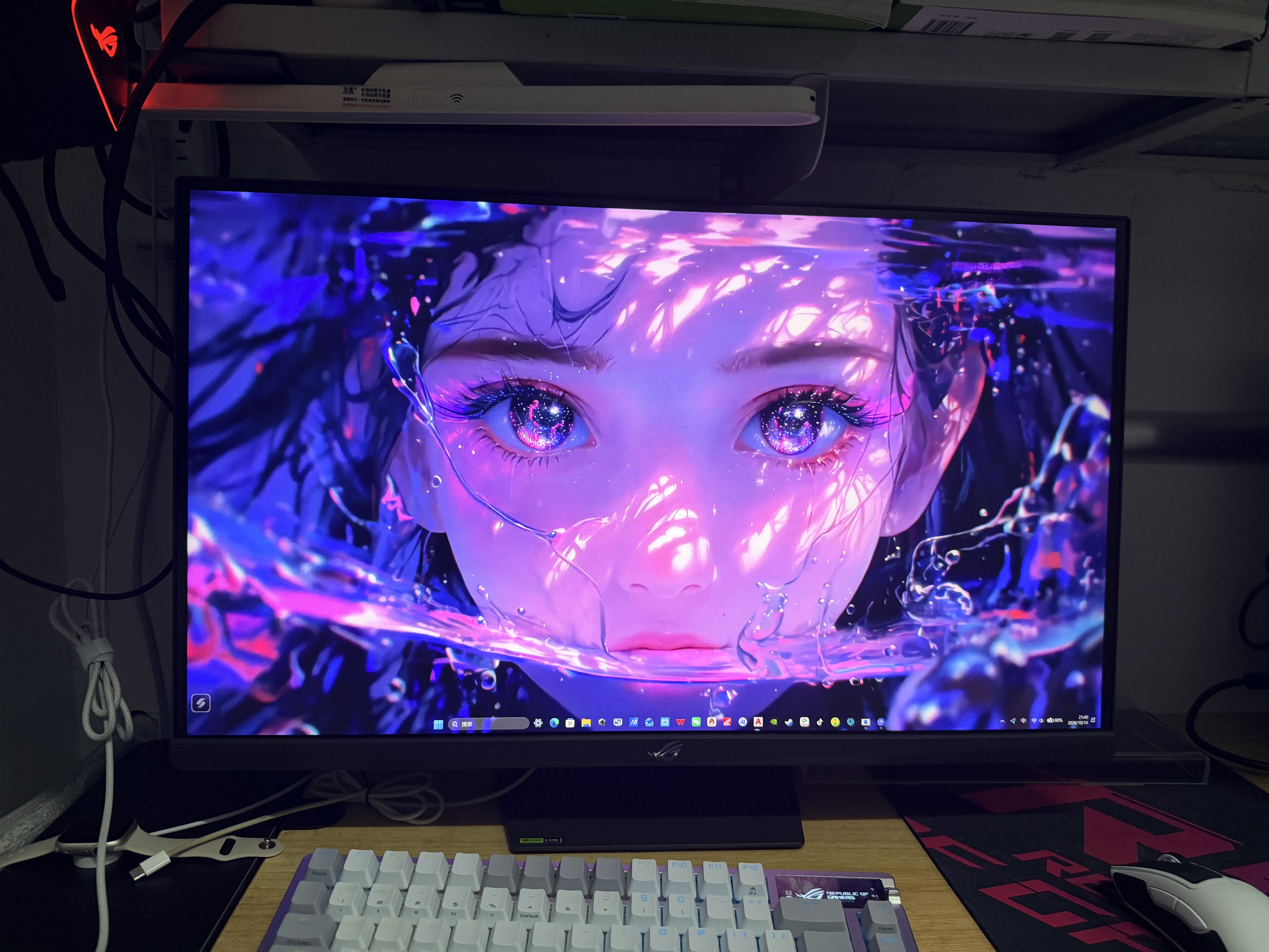 华硕ROG 绝杀27二代 XG27ACMES 27英寸显示器2K 240Hz电竞显示器2代超频255Hz HDR400 G-Sync HDMI 2.1 实拍图