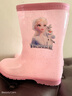 迪士尼儿童雨鞋女童雨靴小学生胶鞋宝宝水鞋女孩公主爱莎中小童雨具套装 6526款 爱莎粉色 34 内长22cm 实拍图