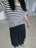 优衣库宽褶中裙女装/半身裙裙子488364 490693 490693/09黑色 M 实拍图