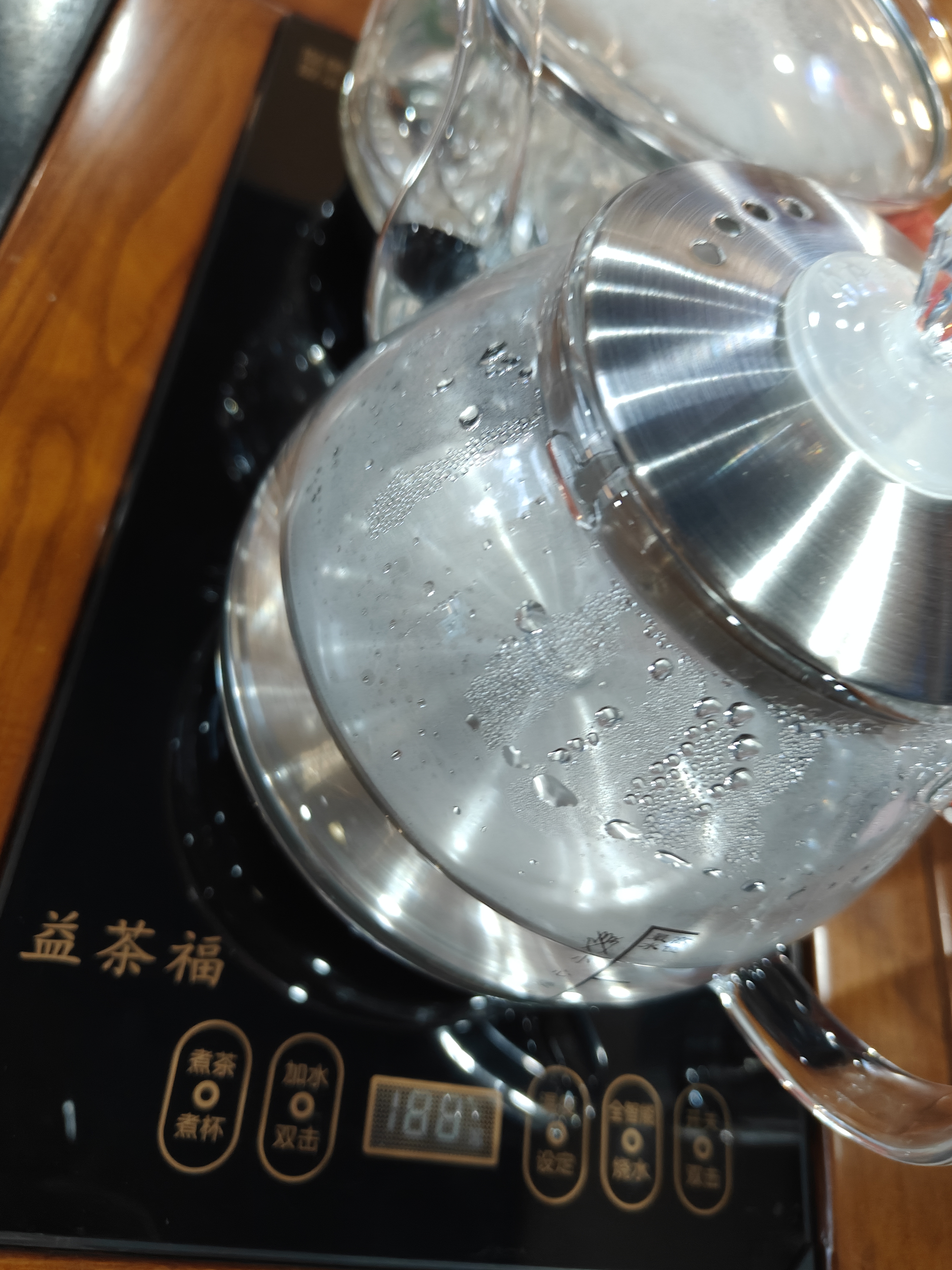 益茶福全自动上水电热水壶底部上水嵌入式茶台功夫茶烧水壶饮水烧水一体机抽水玻璃煮茶壶保温泡茶壶 1L SQ-008玻璃套装 实拍图